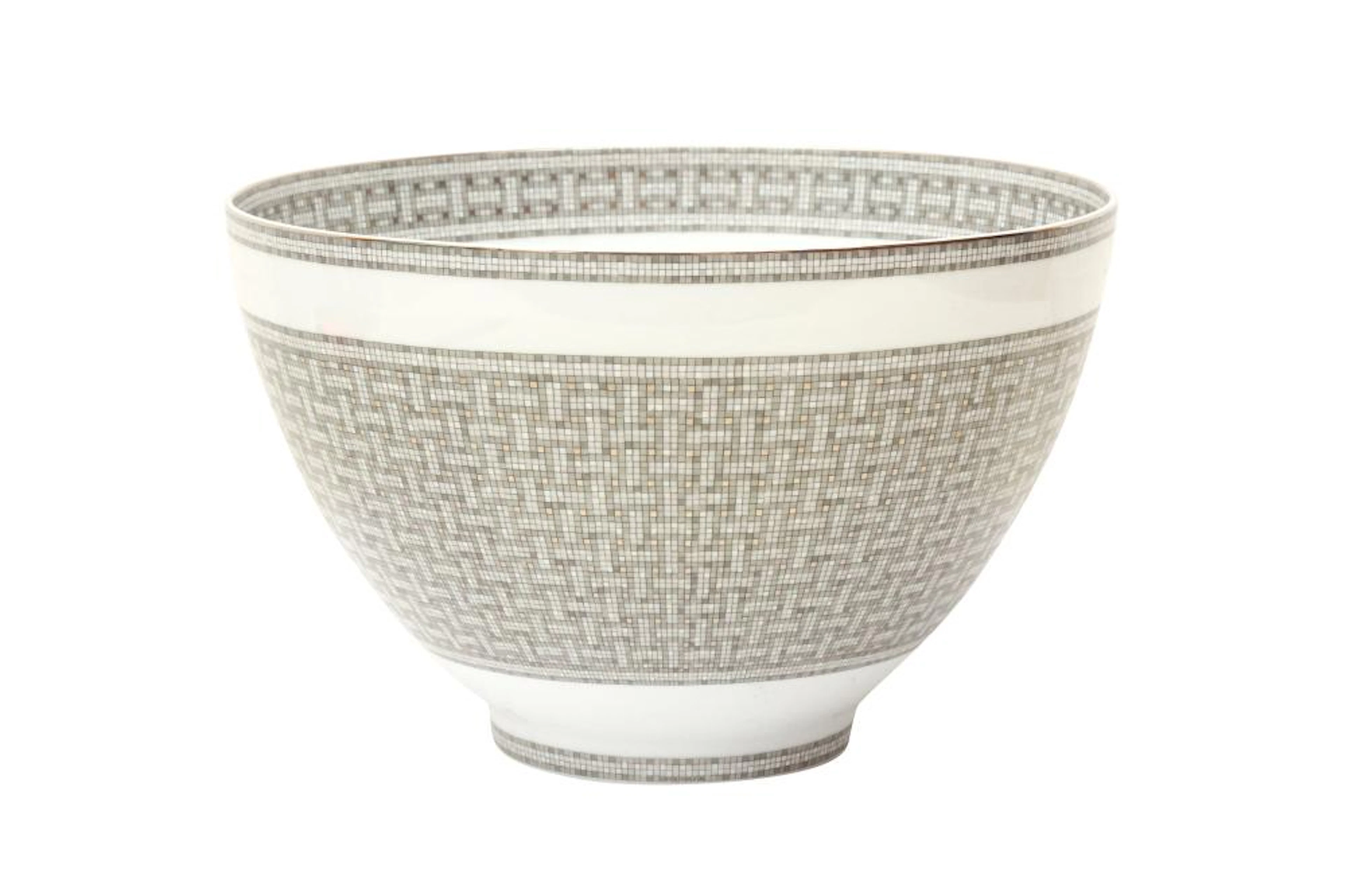 Hermes ?Mosaique Au 24 Platinum? Punch Bowl