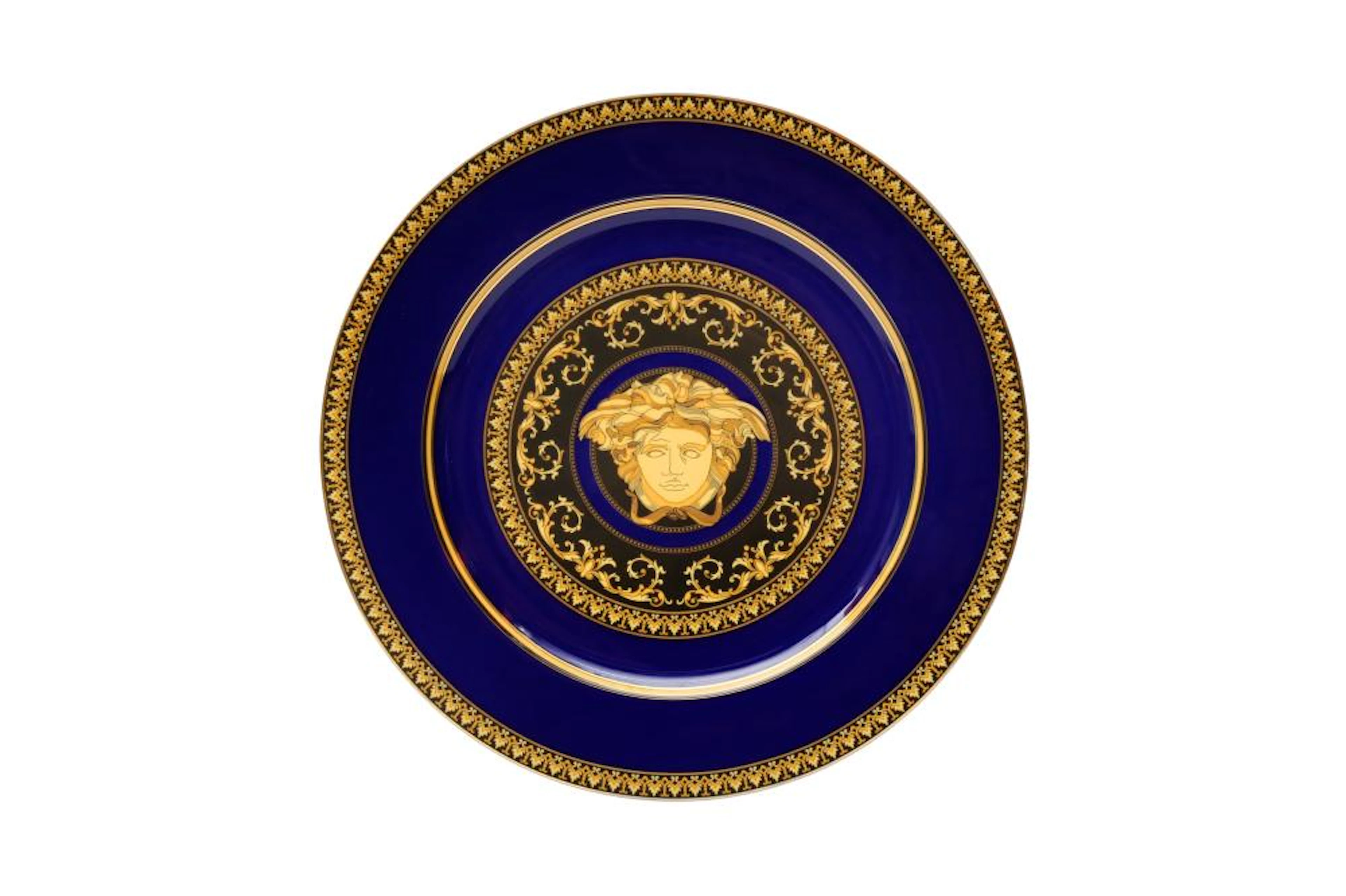 Versace Rosenthal Medusa Blue Presentaion Plates