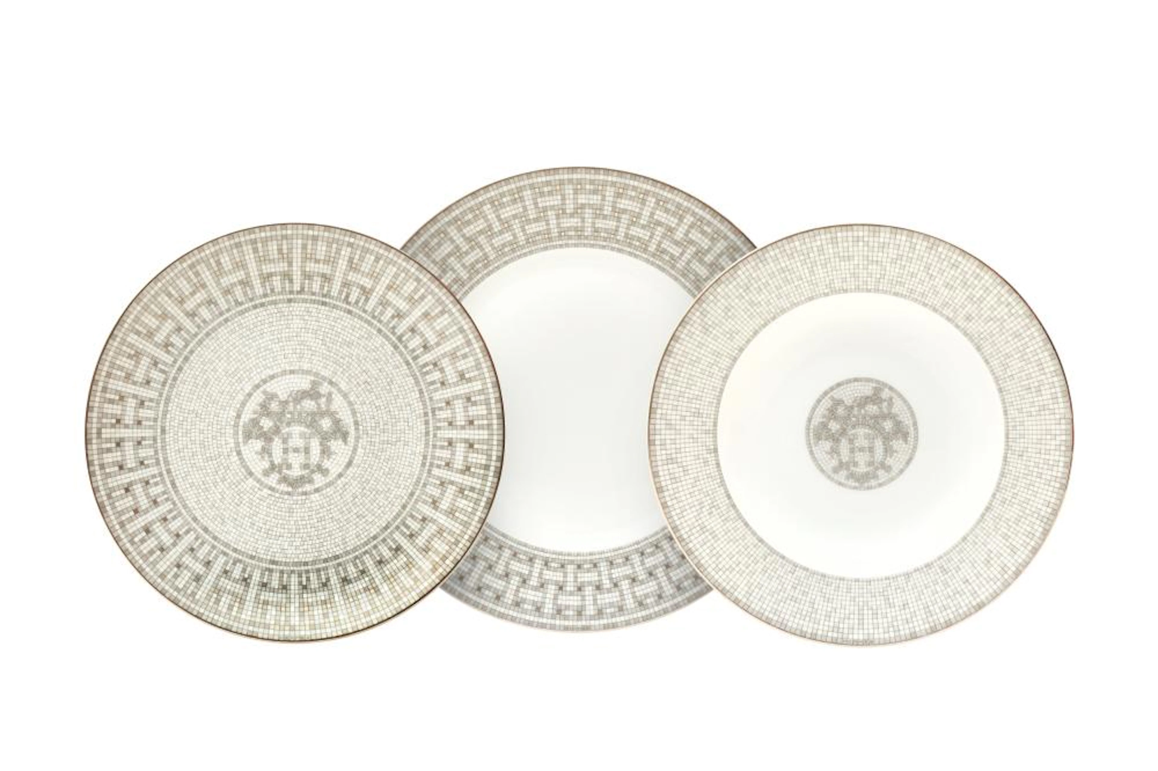 Hermes ?Mosaique Au 24 Platinum? Six Place Setting Dinner Service