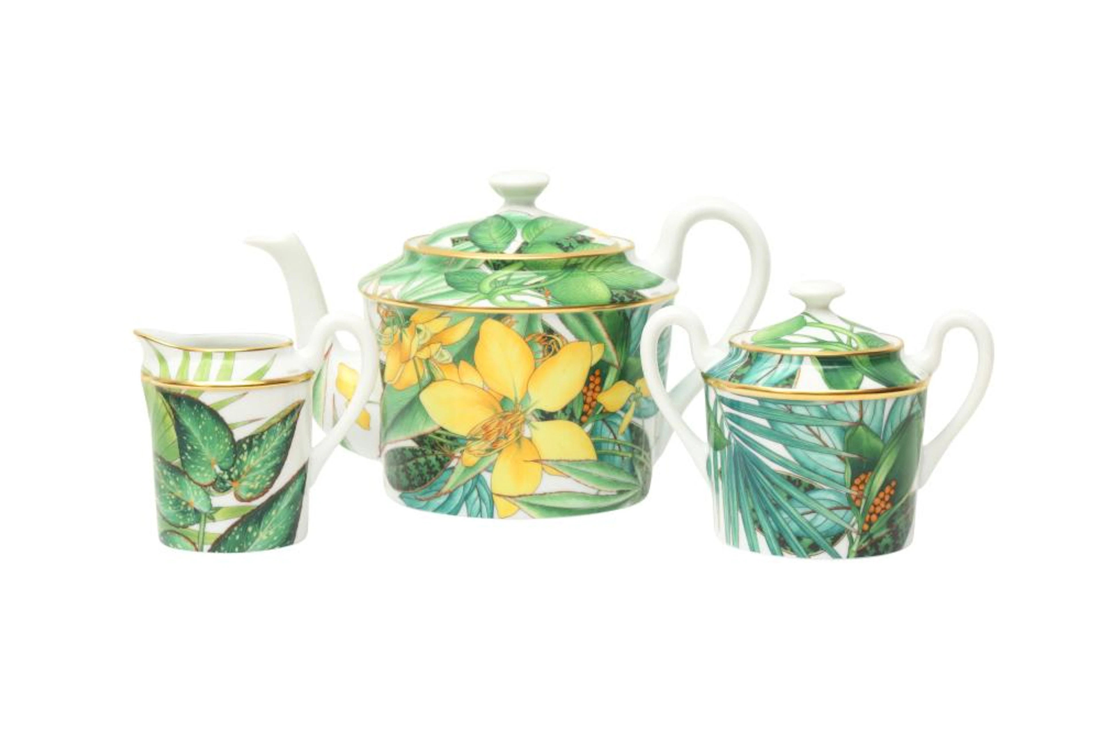 Hermes ?Passifolia? Three Piece Tea Set