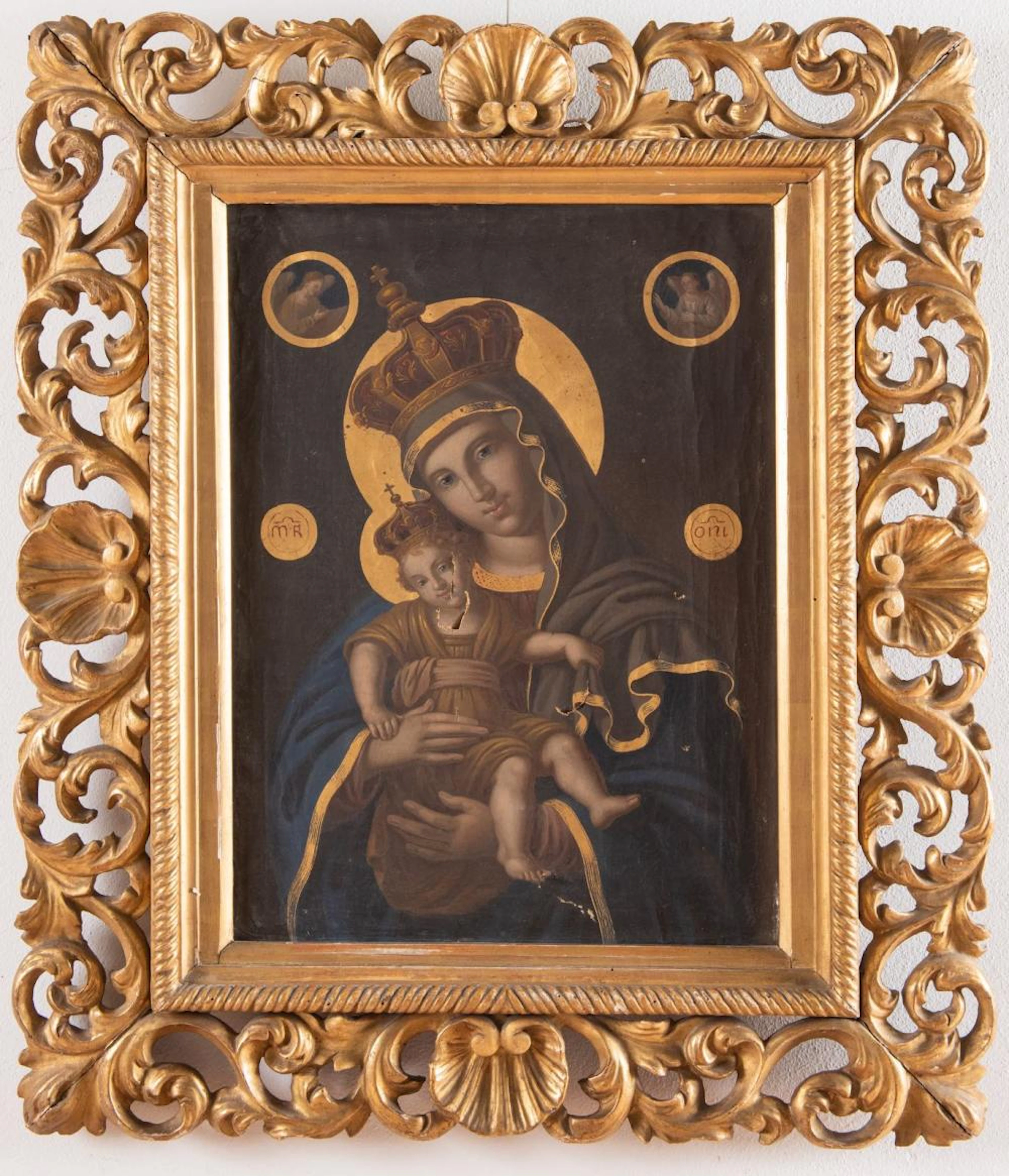 Maestro del XIX secolo, ?Madonna Incoronata con bambino?.