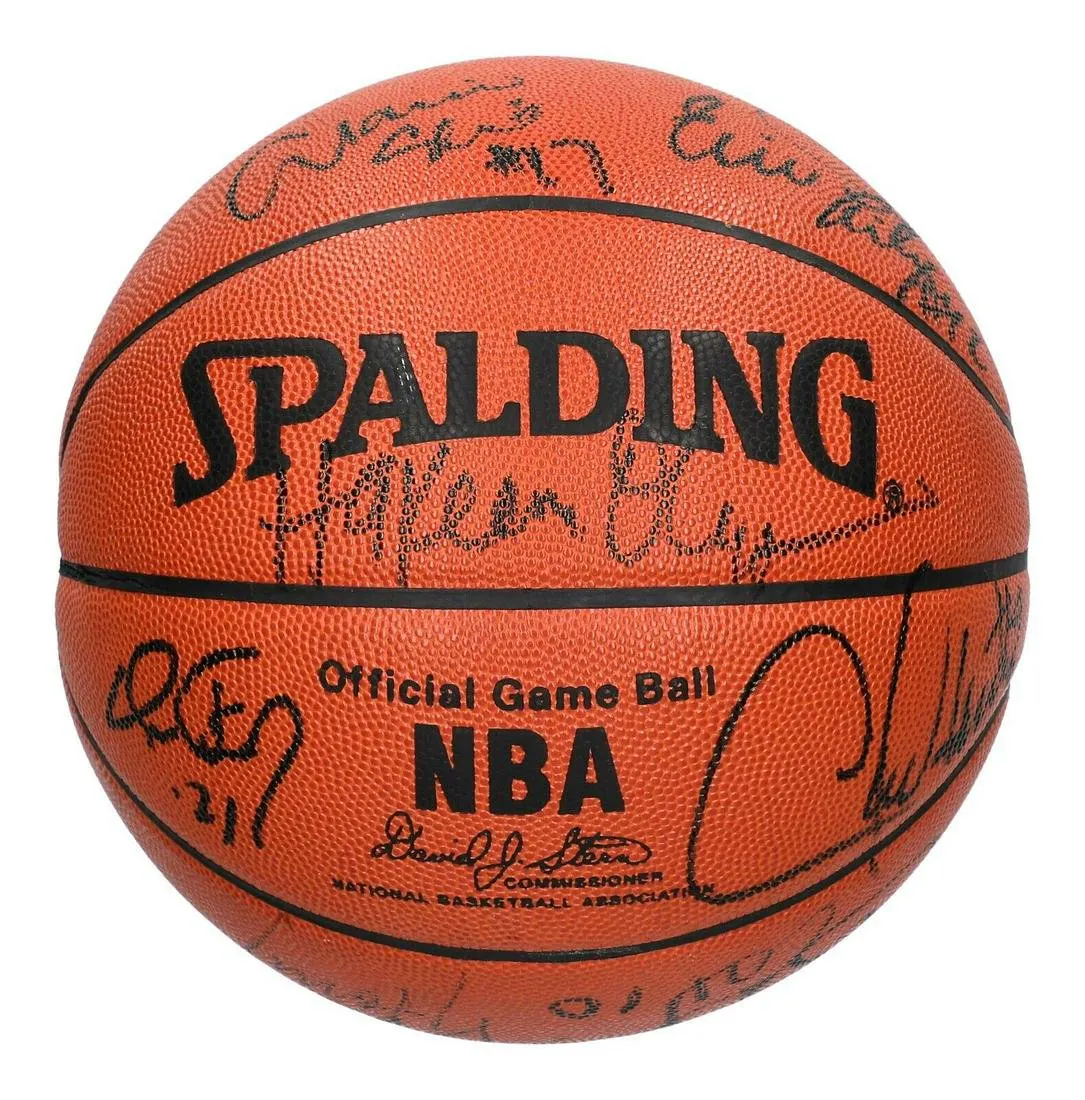 1993-94 Houston Rockets NBA Champs Team Signed Spalding NBA Game ...