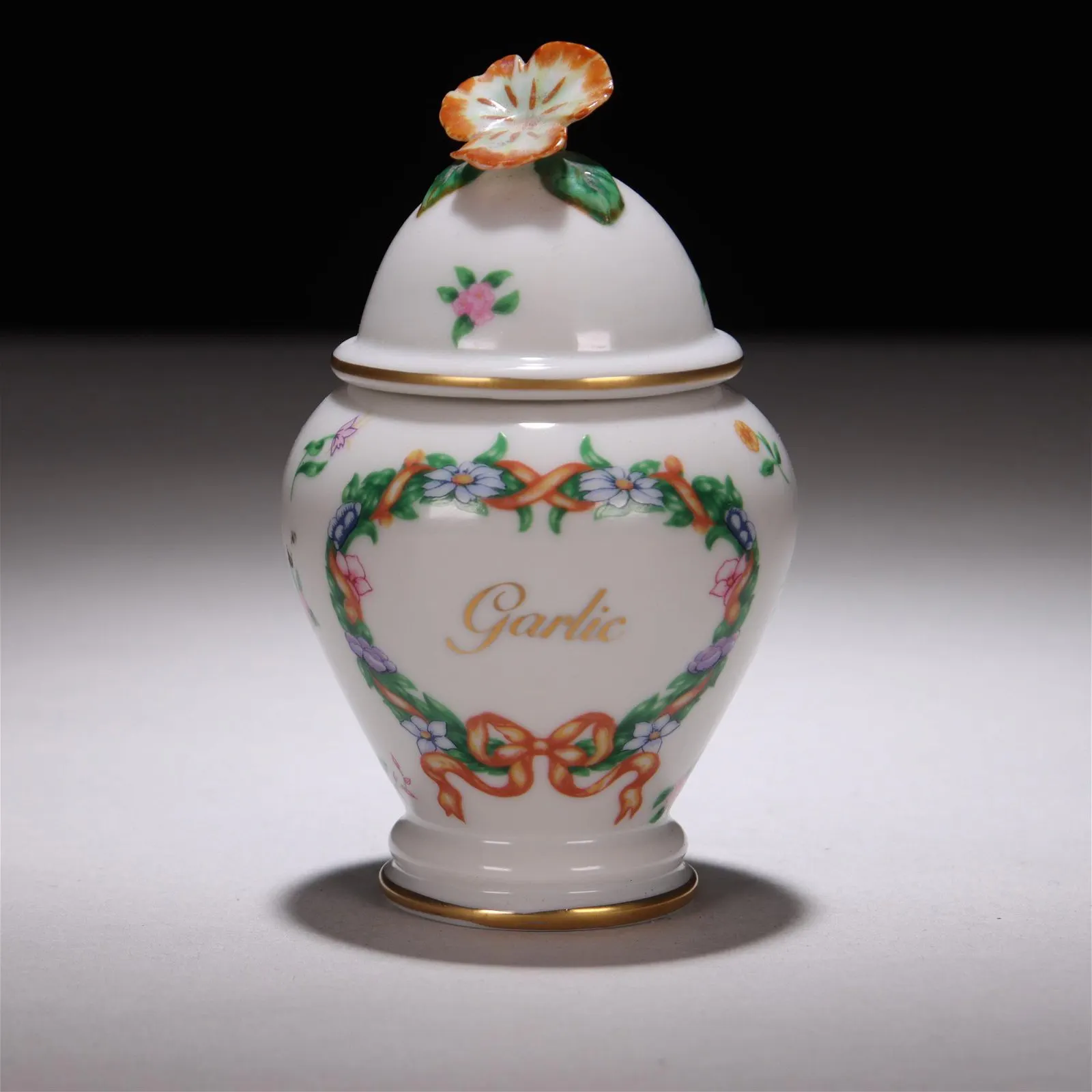 Franklin Mint Fine 24 KT Gold Porcelain Spices Kitchen Jar | Barnebys