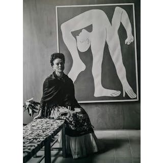 Frida Kahlo, Seated in front of Picasso Acrobat, 1944