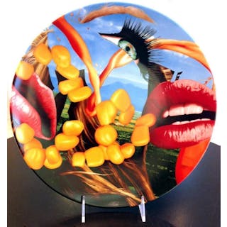 Jeff Koons "Lips -2012" Screenprint On Porcelain Plate