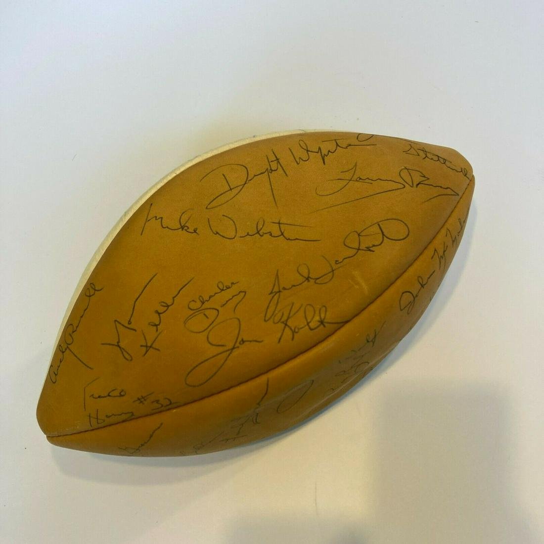 1974 Pittsburgh Steelers Team Signed Football Terry Bradshaw & Franco ...