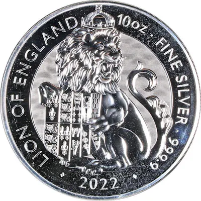 2022 Great Britain 10 Ounce Silver - Royal Tudor Beasts: Lion of ...