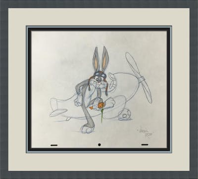 Virgil Ross Original Signed Model Sheet Drawing Bugs Bunny Plane Custom ...