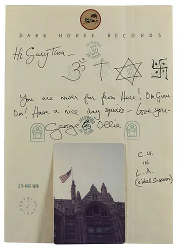George Harrison Signed 8.25x11.5 1976 Handwritten Letter BAS #AB14653 ...