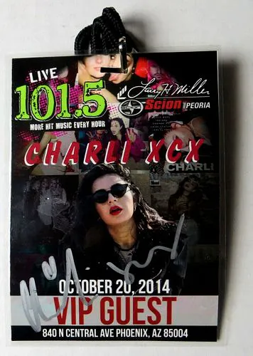 Charlotte Aitchison Charli XCX Signed Autograph VIP Laminated Pass JSA ...