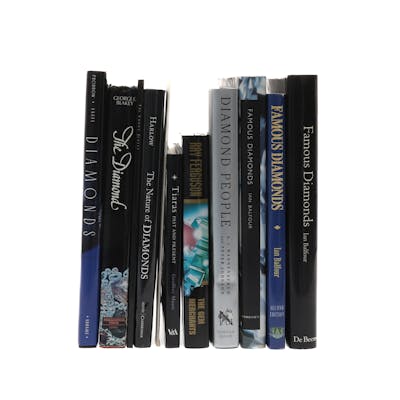 A COLLECTION OF ELEVEN REFERENCE BOOKS ON DIAMONDS AND JEWELS.