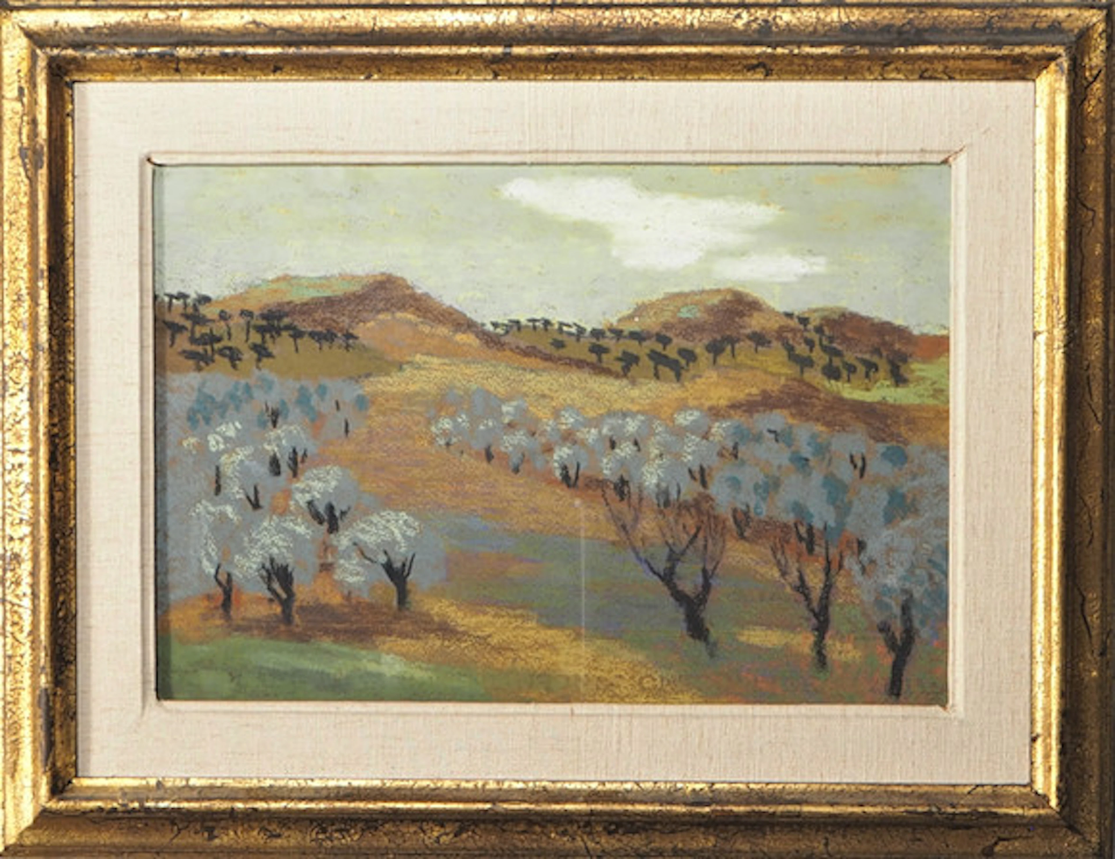 BENGT CARLBERG. pastell, "Olivlunden", sig…
