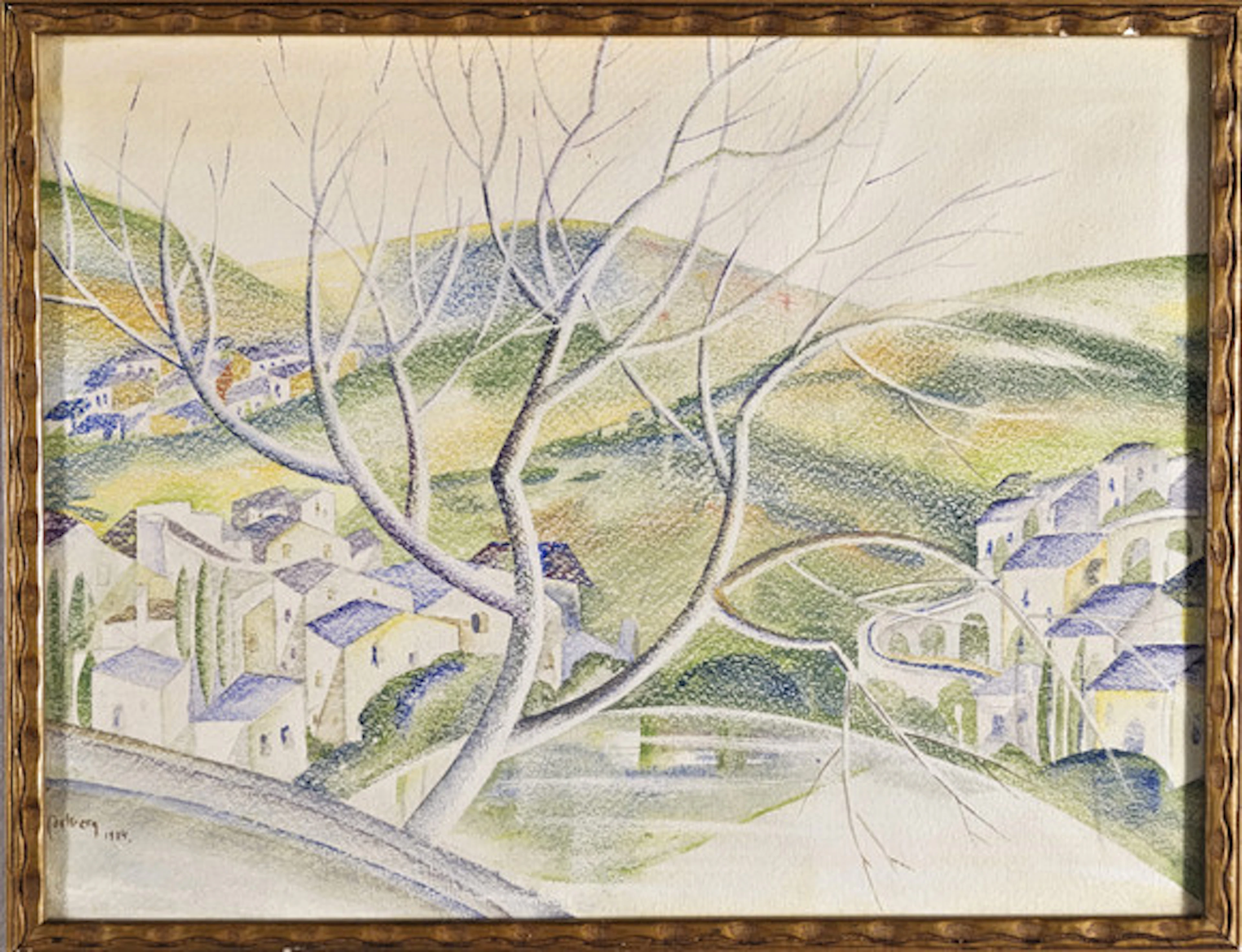 BENGT CARLBERG. pastell, krita, landskapsm…