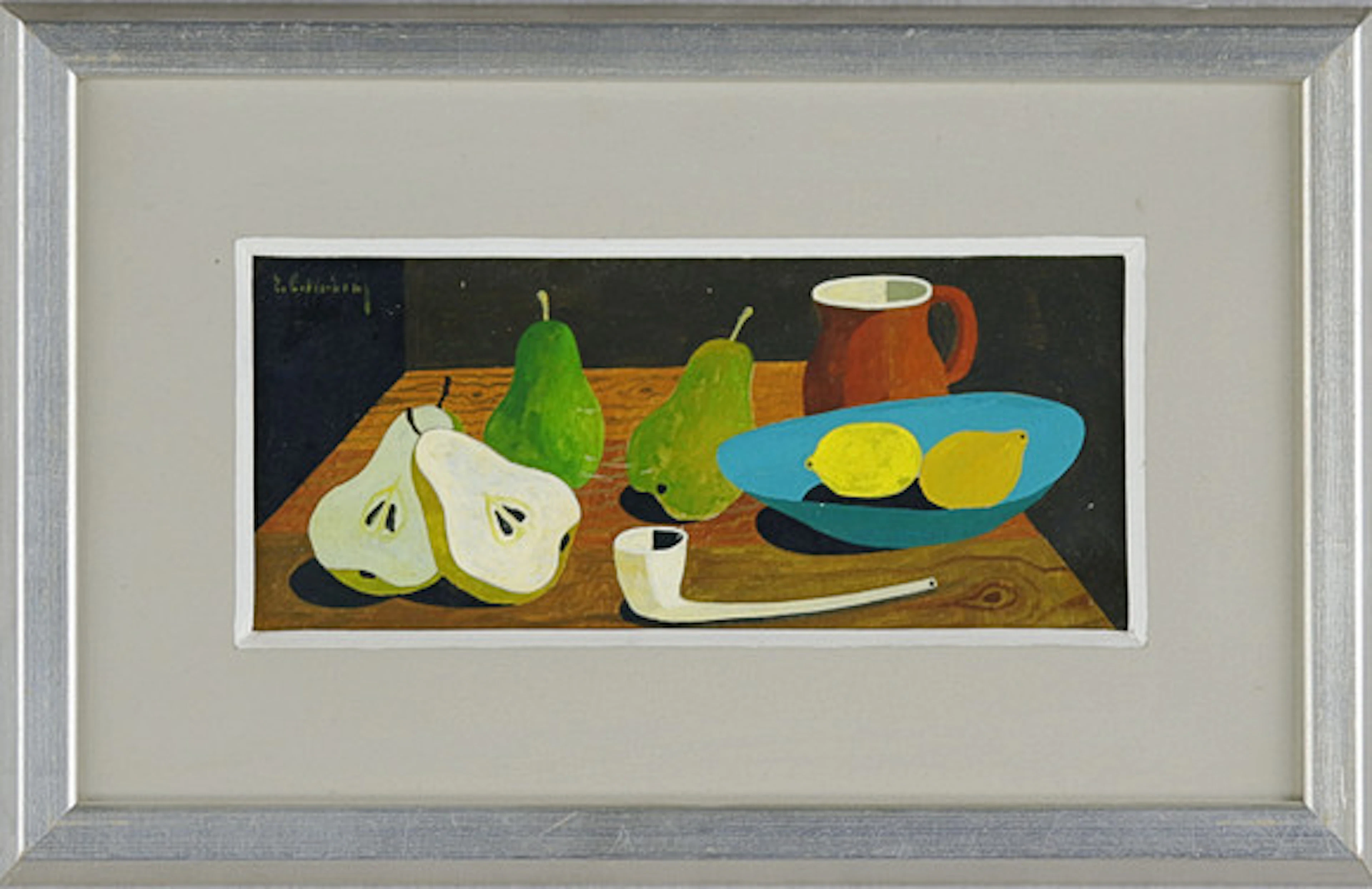 ERIK CEDERBERG. Tempera, stilleben med fru…