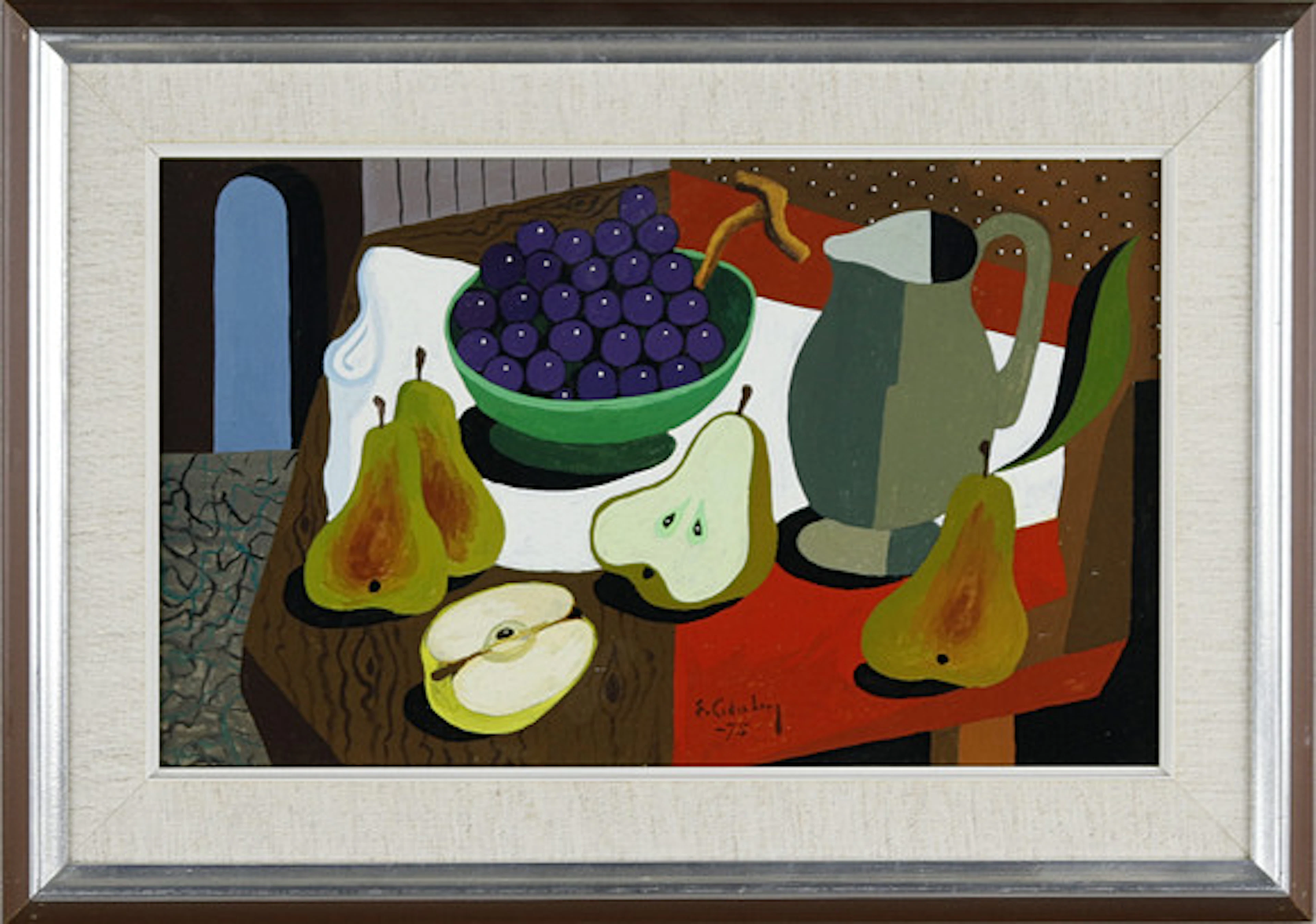 ERIK CEDERBERG. Tempera, stilleben med pär…