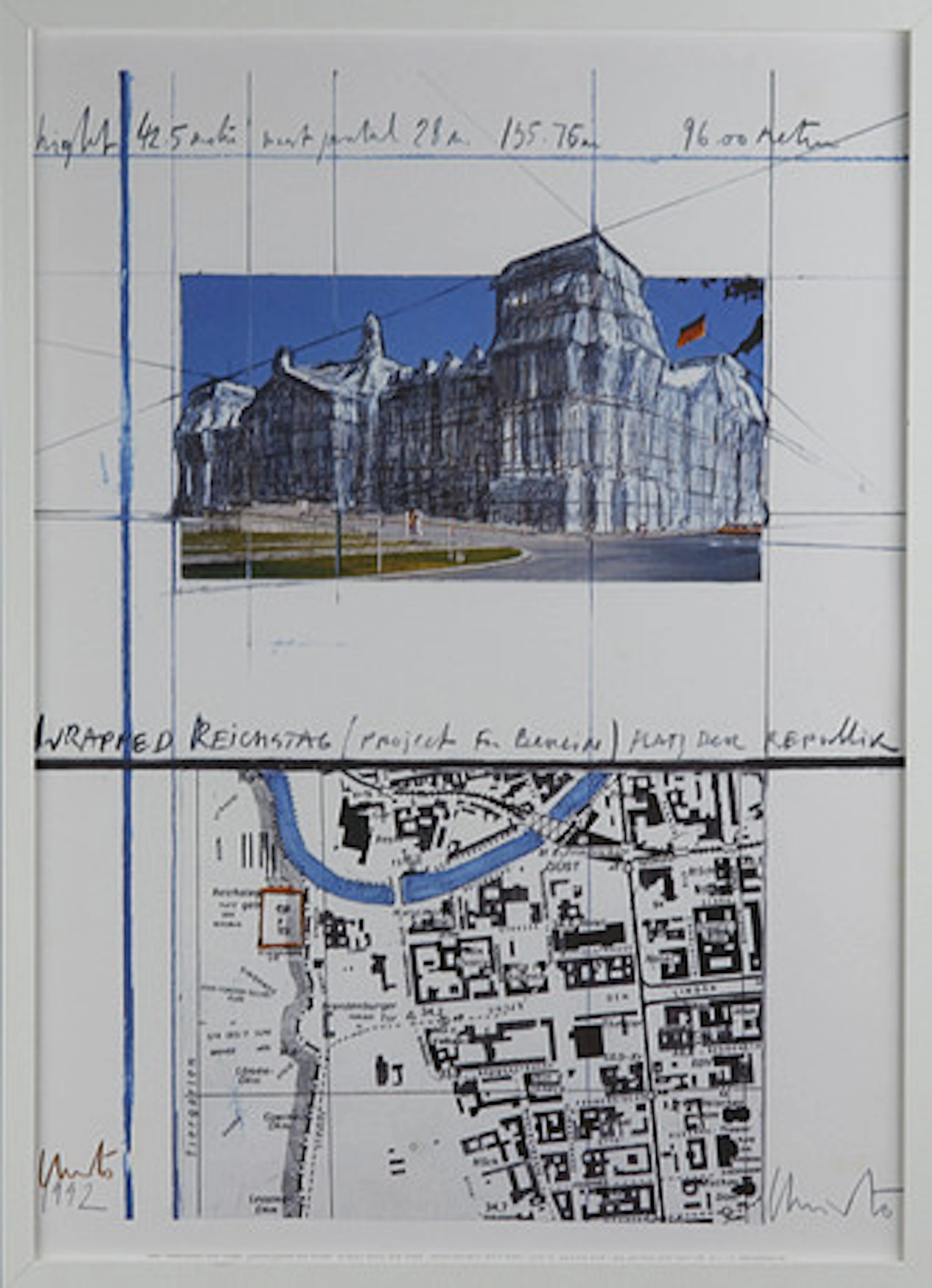 CHRISTO (FÖDD 1935). Fyrfärgstryck på papp…