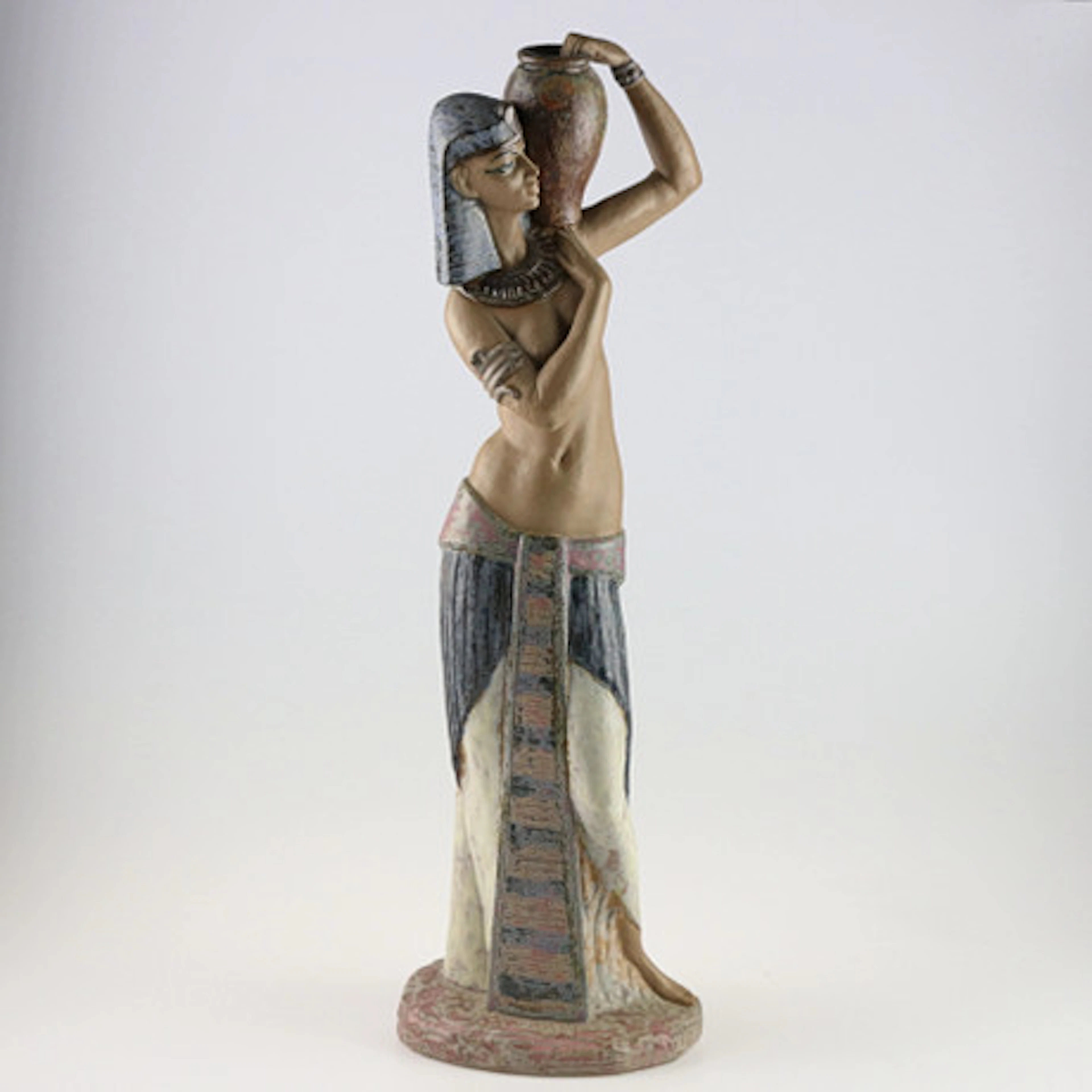 SKULPTUR, lergods, egyptisk kvinna, Lladro…