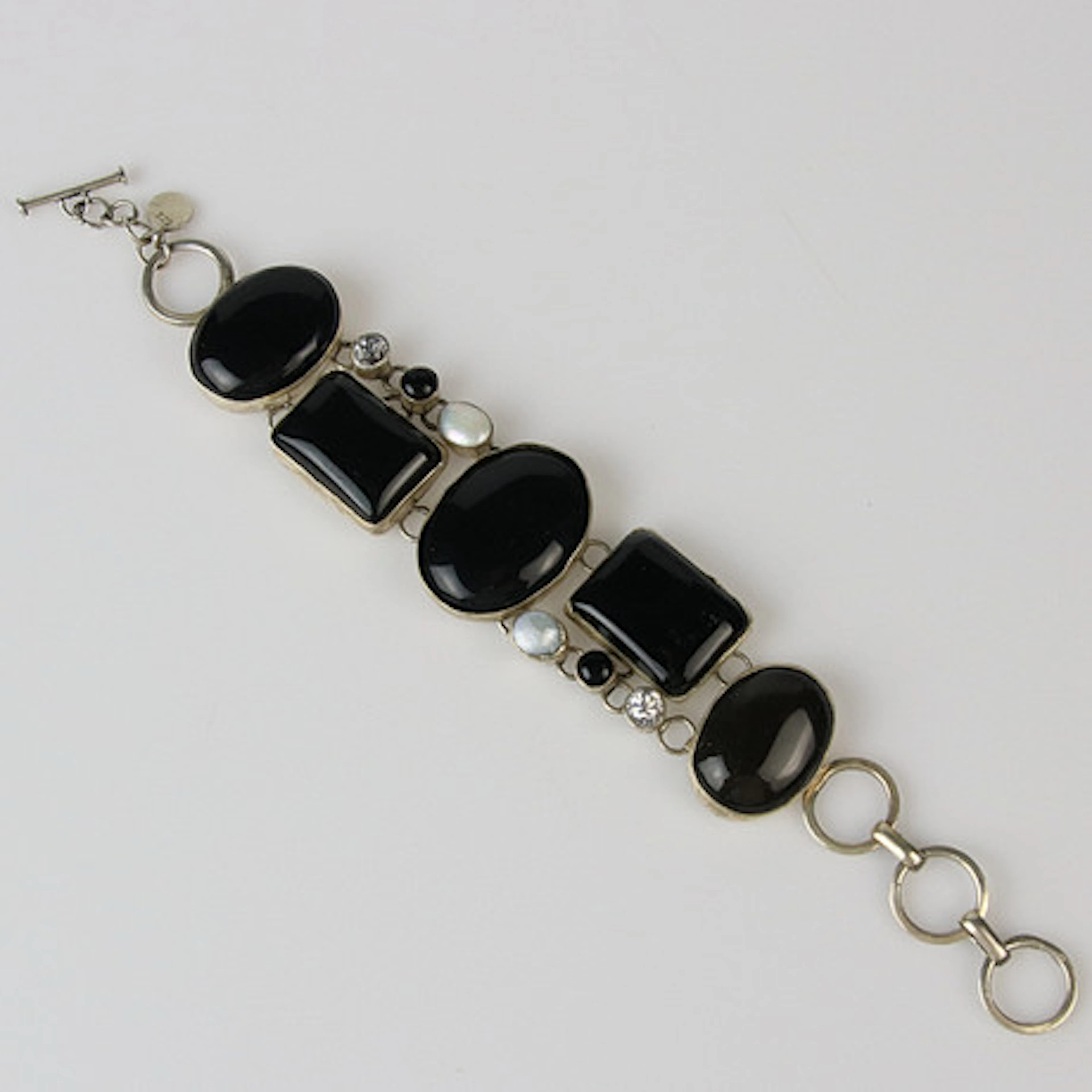 ARMBAND, silver med onyx, Granath, 2000-ta…