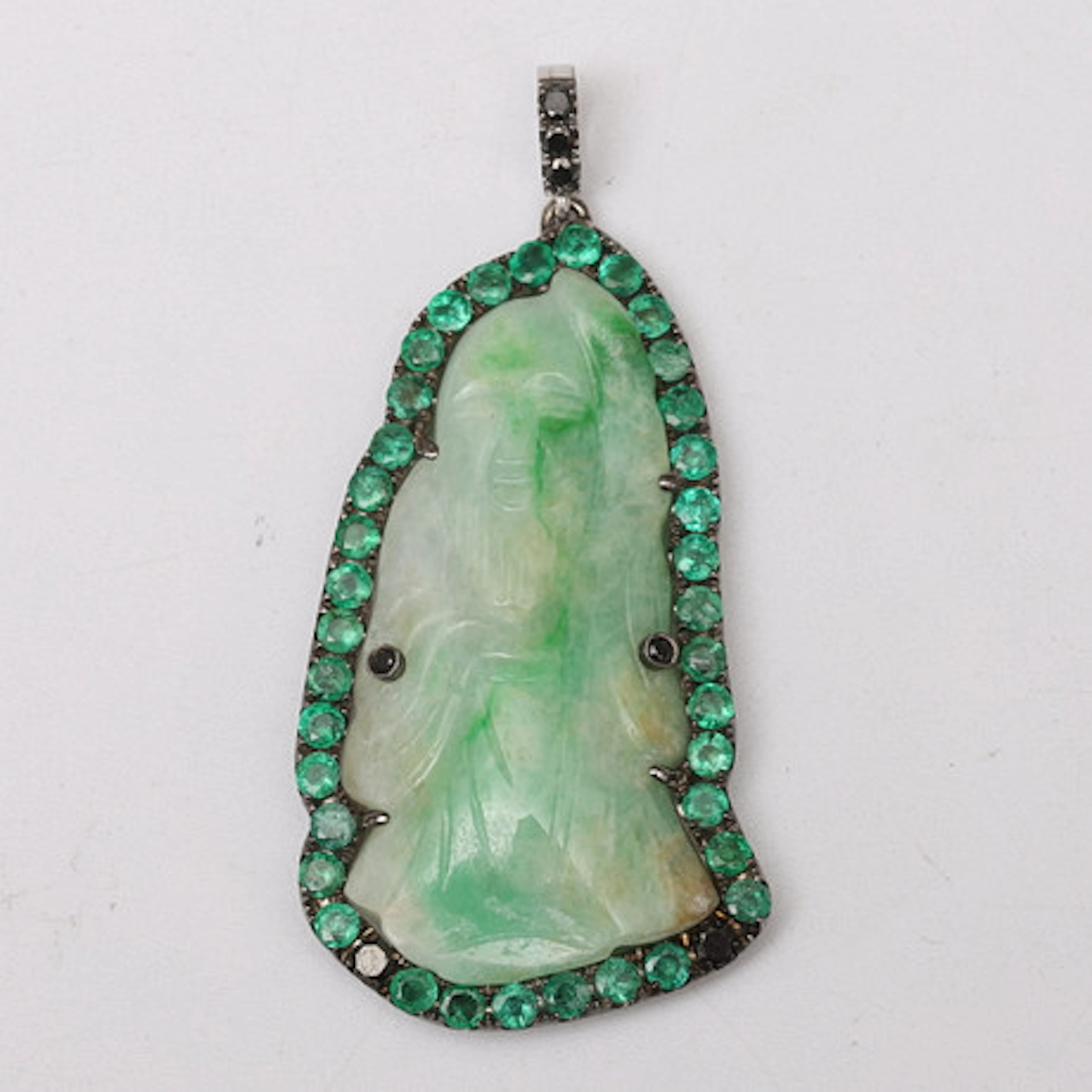 HÄNGE, sterlingsilver med jade-Buddha, sma…
