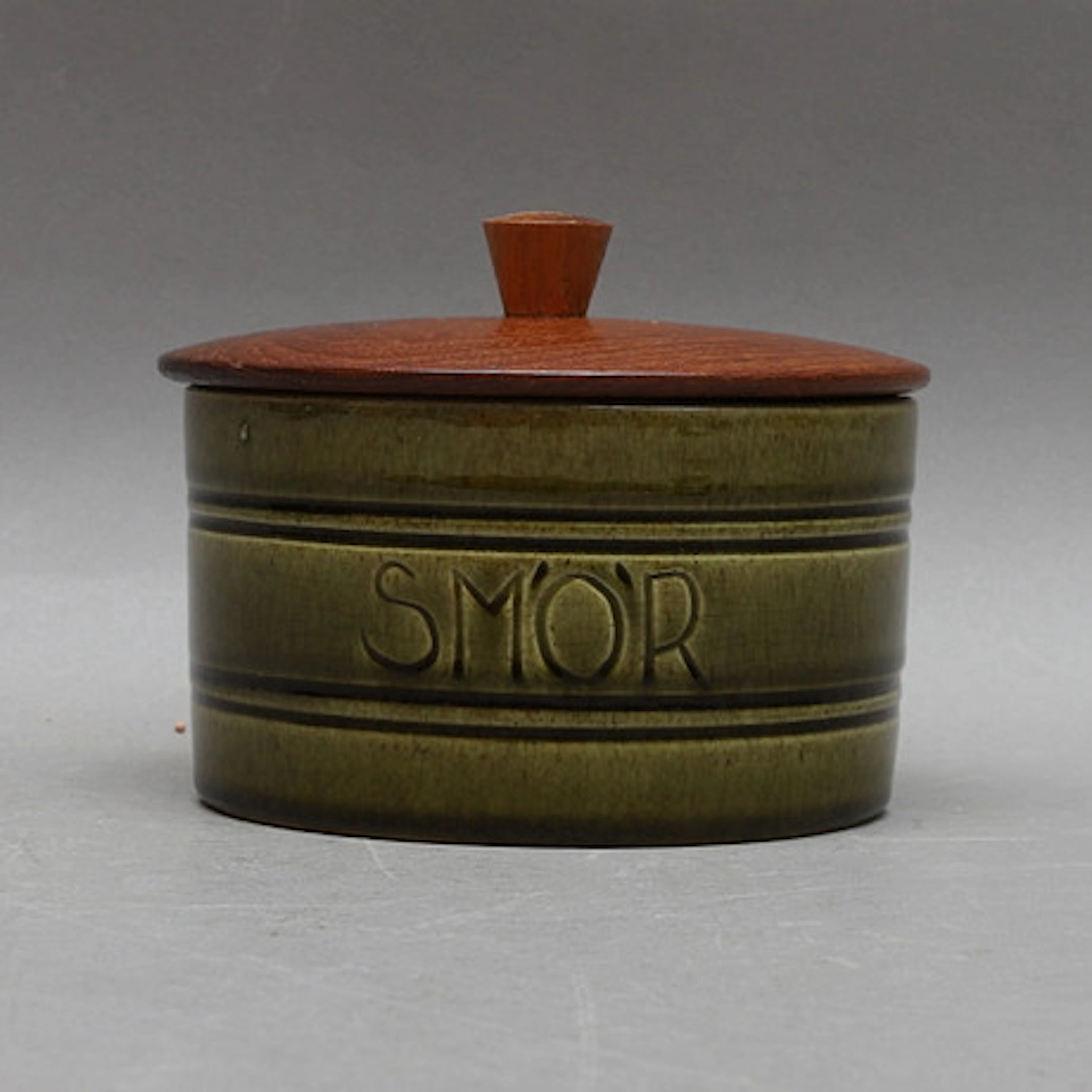 SMÖRBURK, med teak lock, Töreboda Keramik.