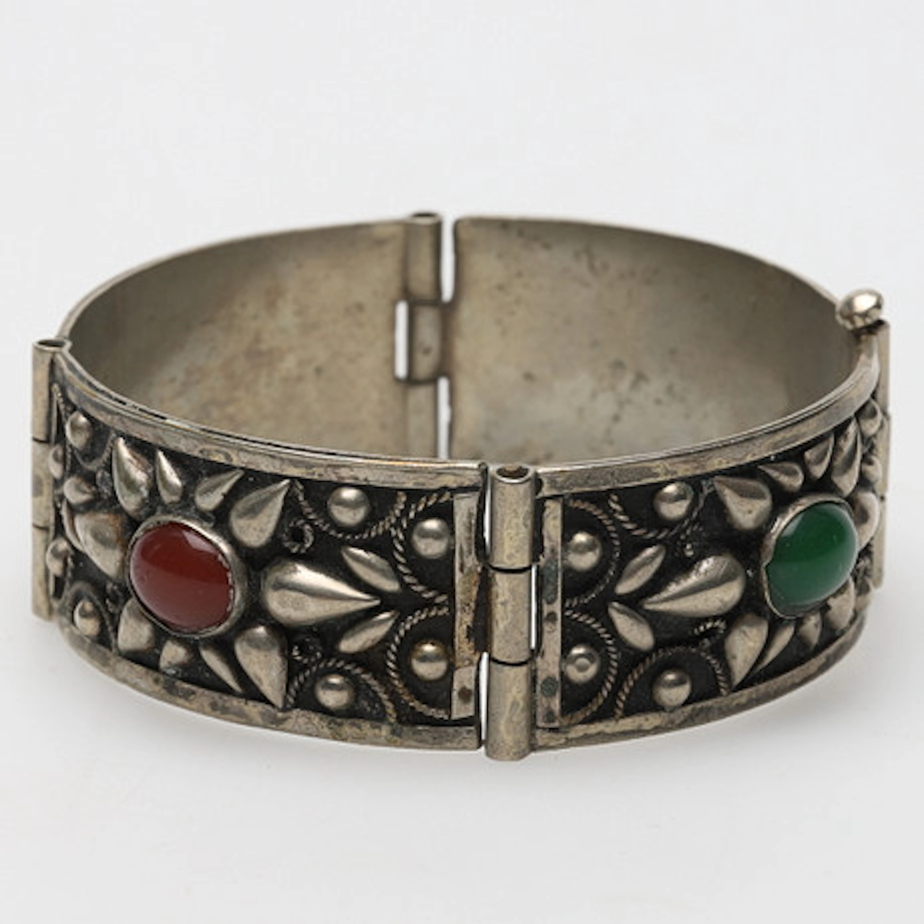 ARMBAND, tenn, karneol & grön agat, 1900-t…