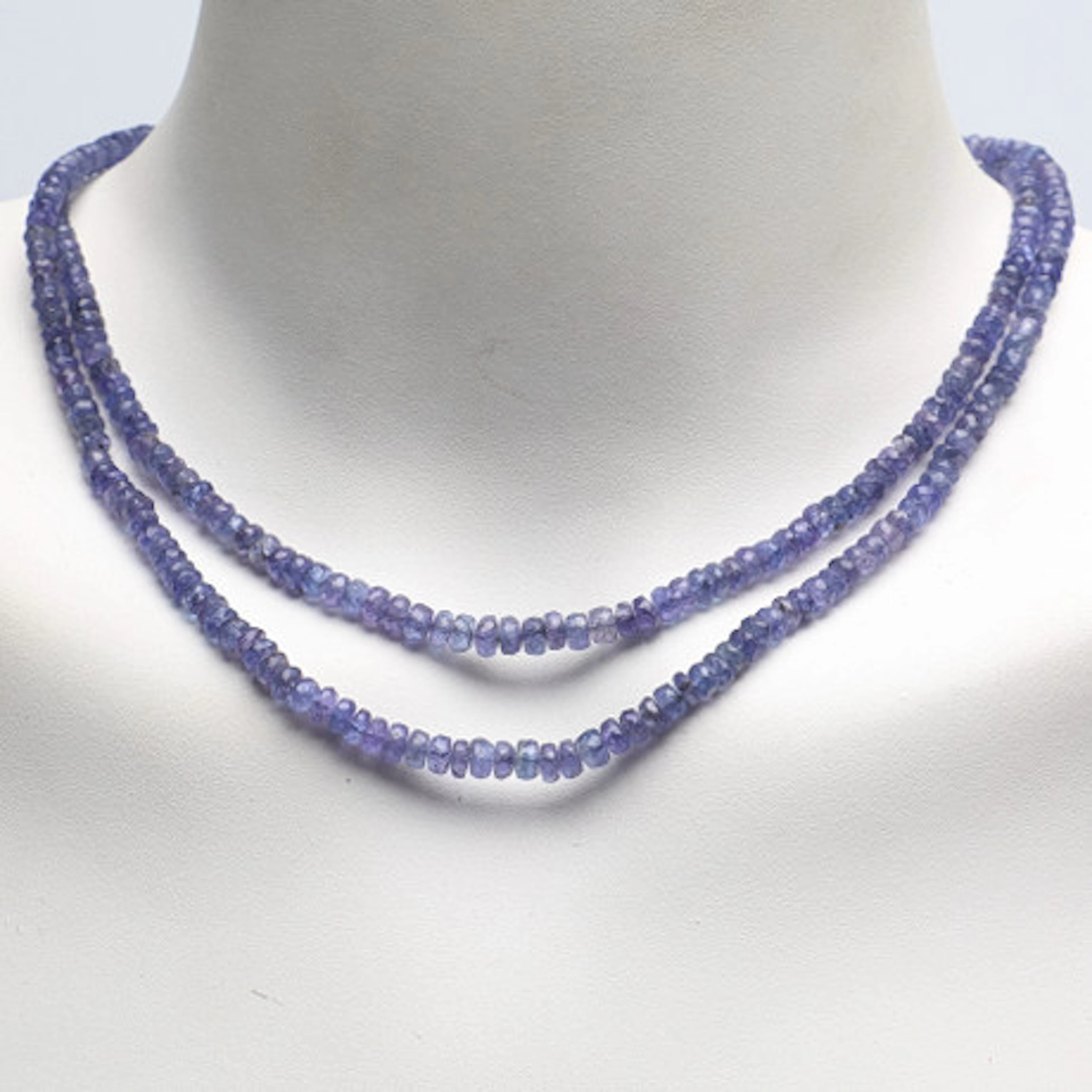 COLLIER, sterlingsilver, tanzaniter & smar…