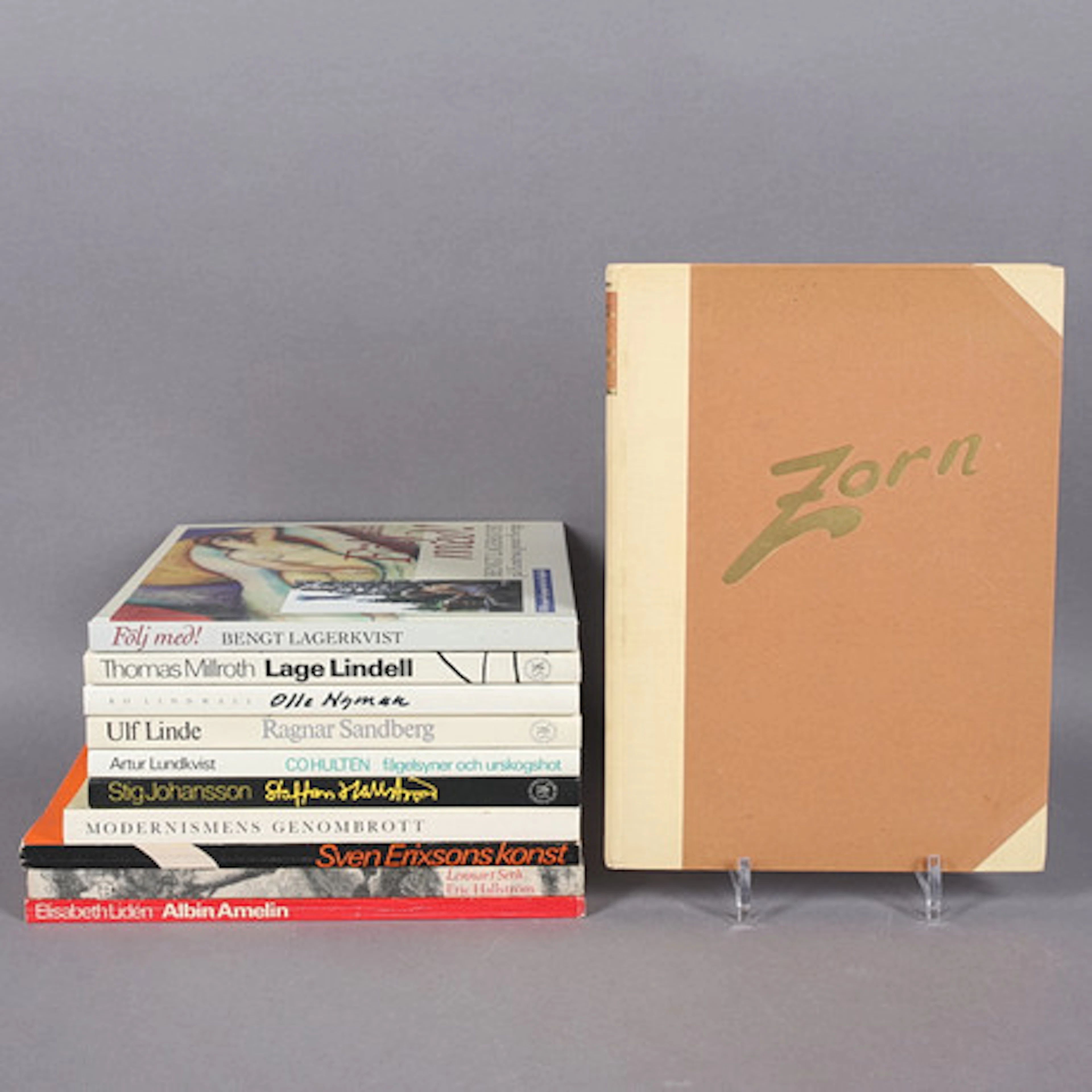 BÖCKER, 11 st, konst, bl.a. Zorn, C.O. Hul…