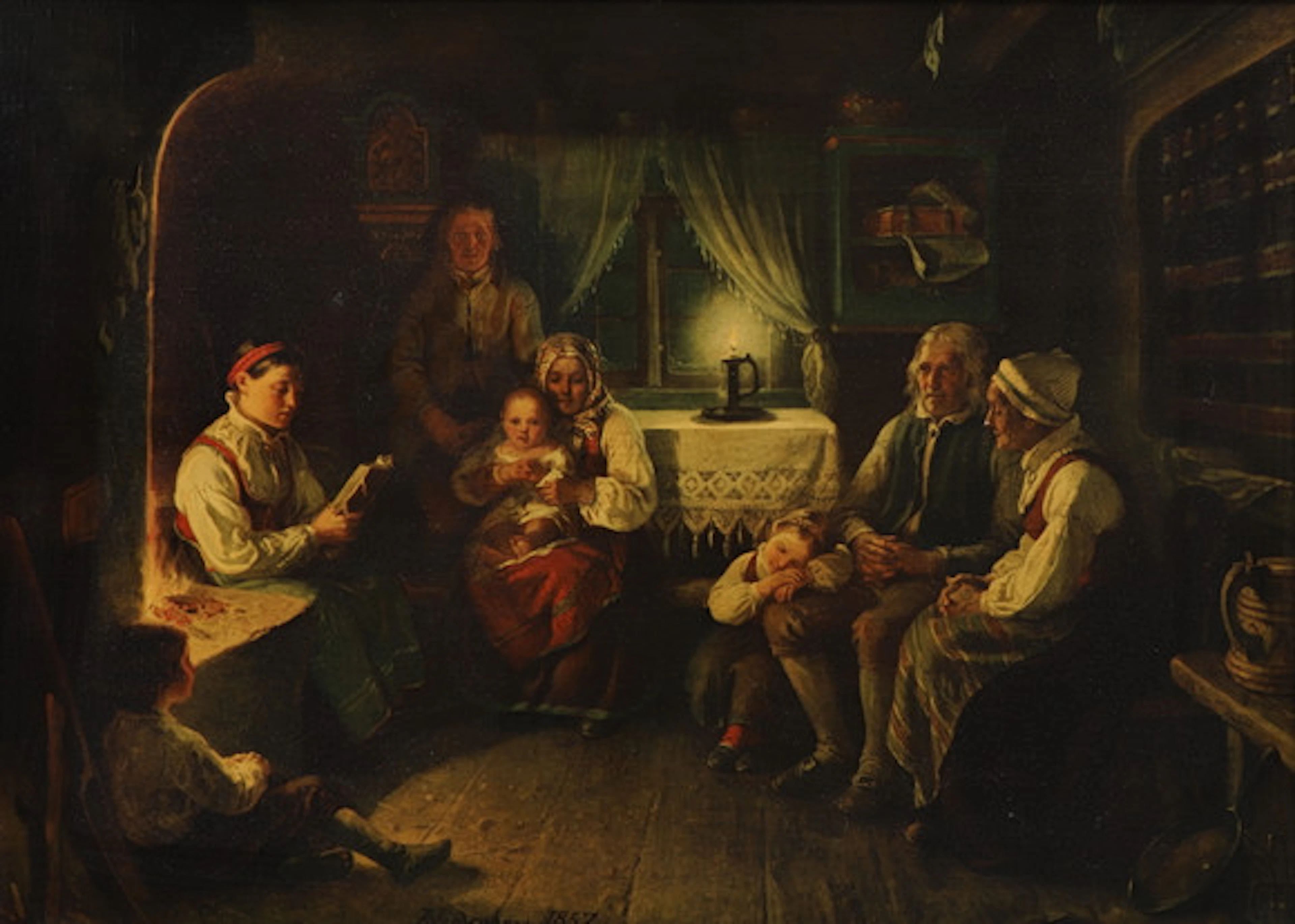 BENGT NORDENBERG. Oljetryck, efter "Andakt…
