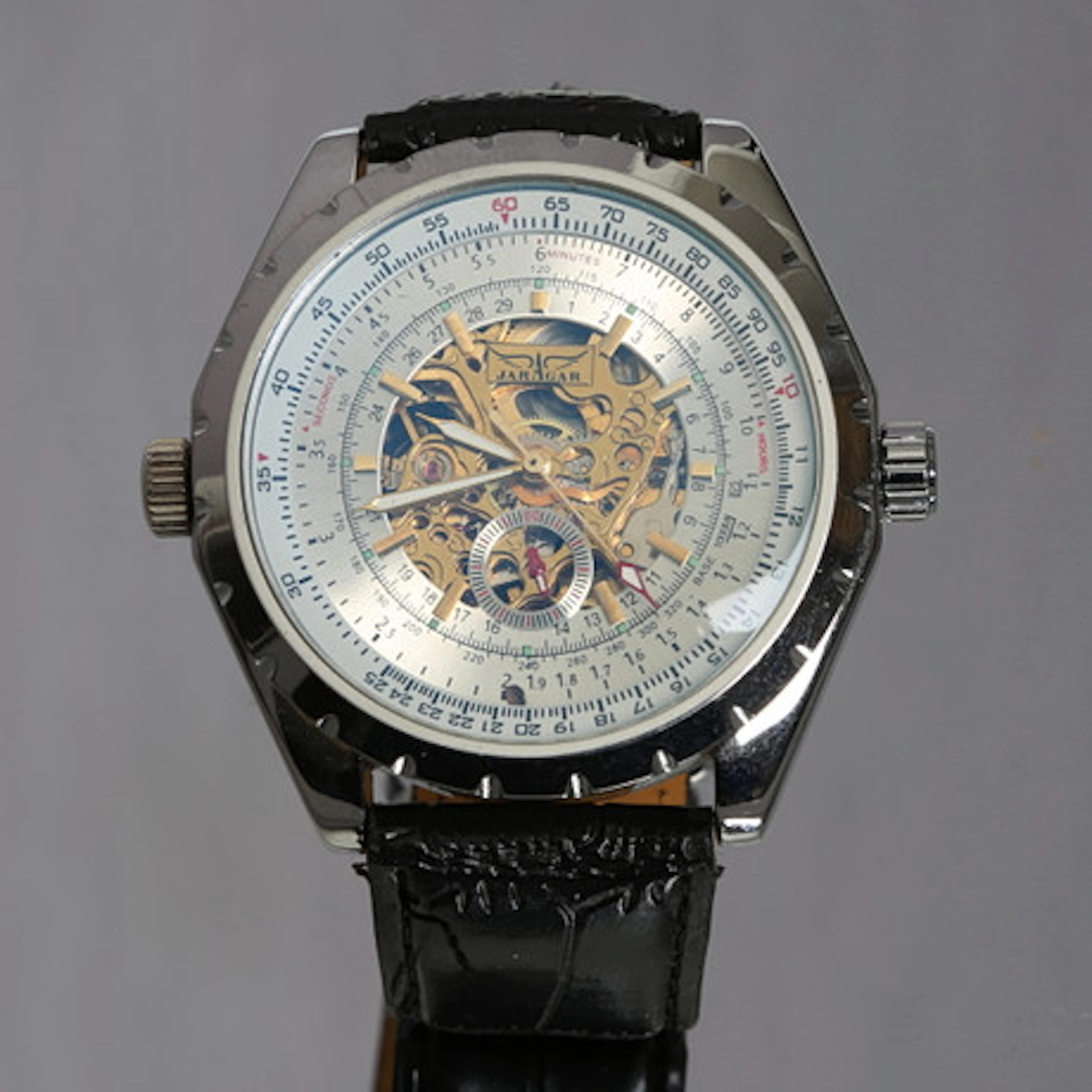 JARAGAR A212, kronograf, herr, läderarmban…