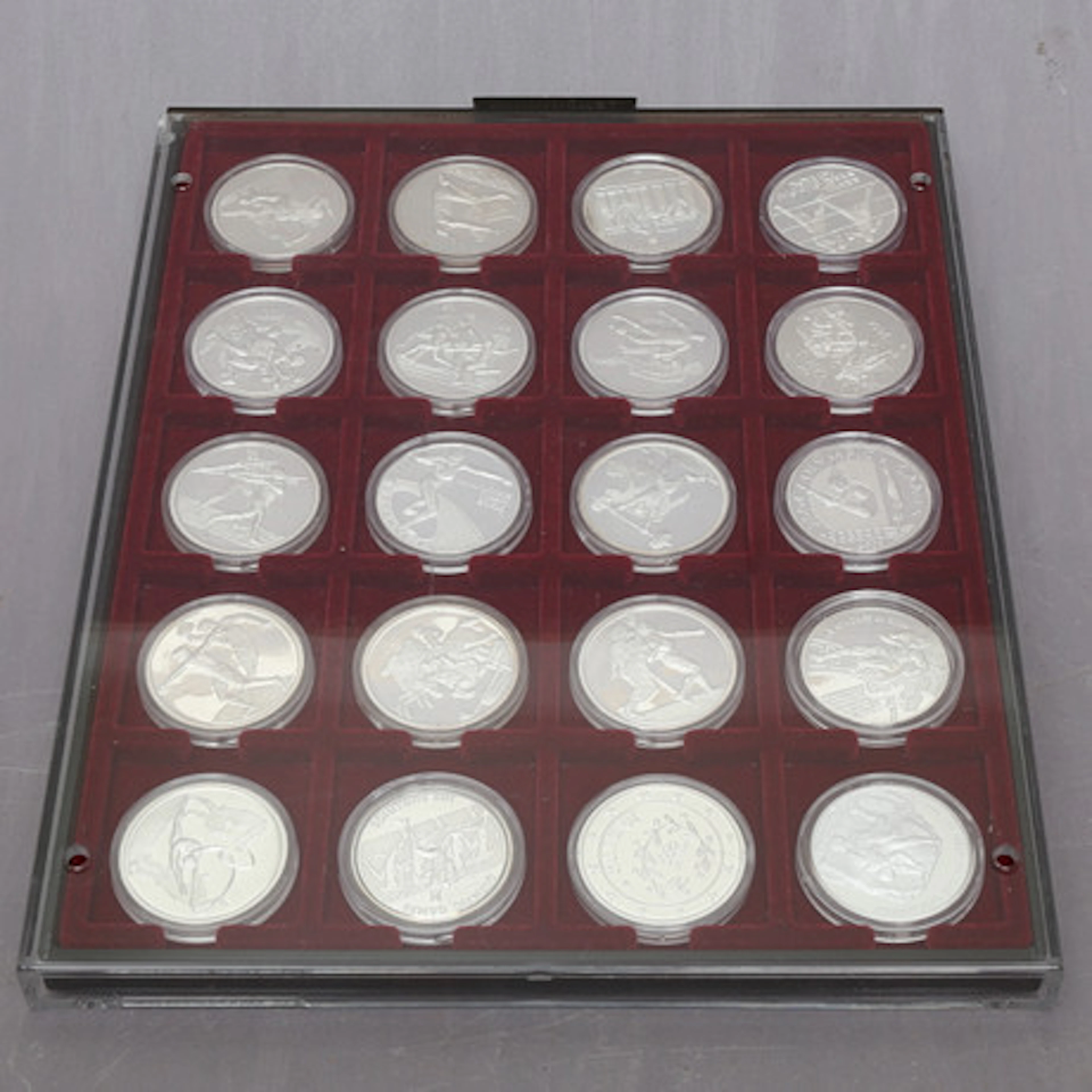 SILVERMYNT, 20 st olympiska motiv, vikt 85…