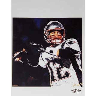 Tom Brady, New England Patriots – Josh Barton 12×18 Limited Edition Lithograph