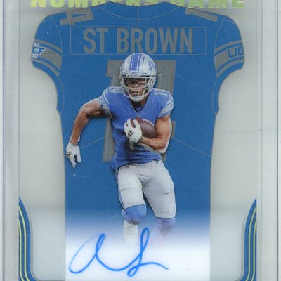 Amon-Ra St. Brown 2022 Panini Contenders Numbers Game Autograph Football