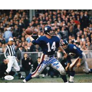 Y.A. Tittle “HOF 71” Signed New York Giants 8×10 Photo (JSA COA)