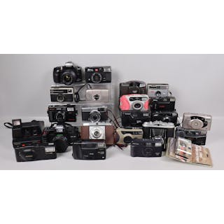 Diverse kameror, Polaroid, Olympus, sang, Minolta, Kodak mm