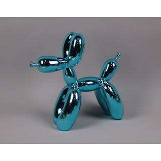 Jeff Koons, efter, "Ballon Dog", gjuten harts i blå metallic