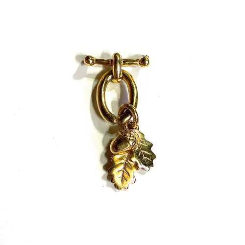 Collier Ines De La Fressange En Métal Doré - Pendentif Feuille, Occasion, Couleur Doré