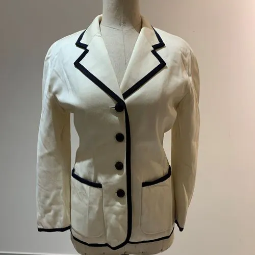 Blazer En Laine Crème Vintage Guy Laroche - Taille XL - Made In France - État 9/10 - Boutique Paris
