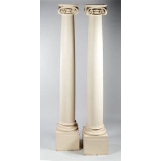 * Paire d'importantes colonnes de style ionique... - Lot 51 - Kâ-Mondo