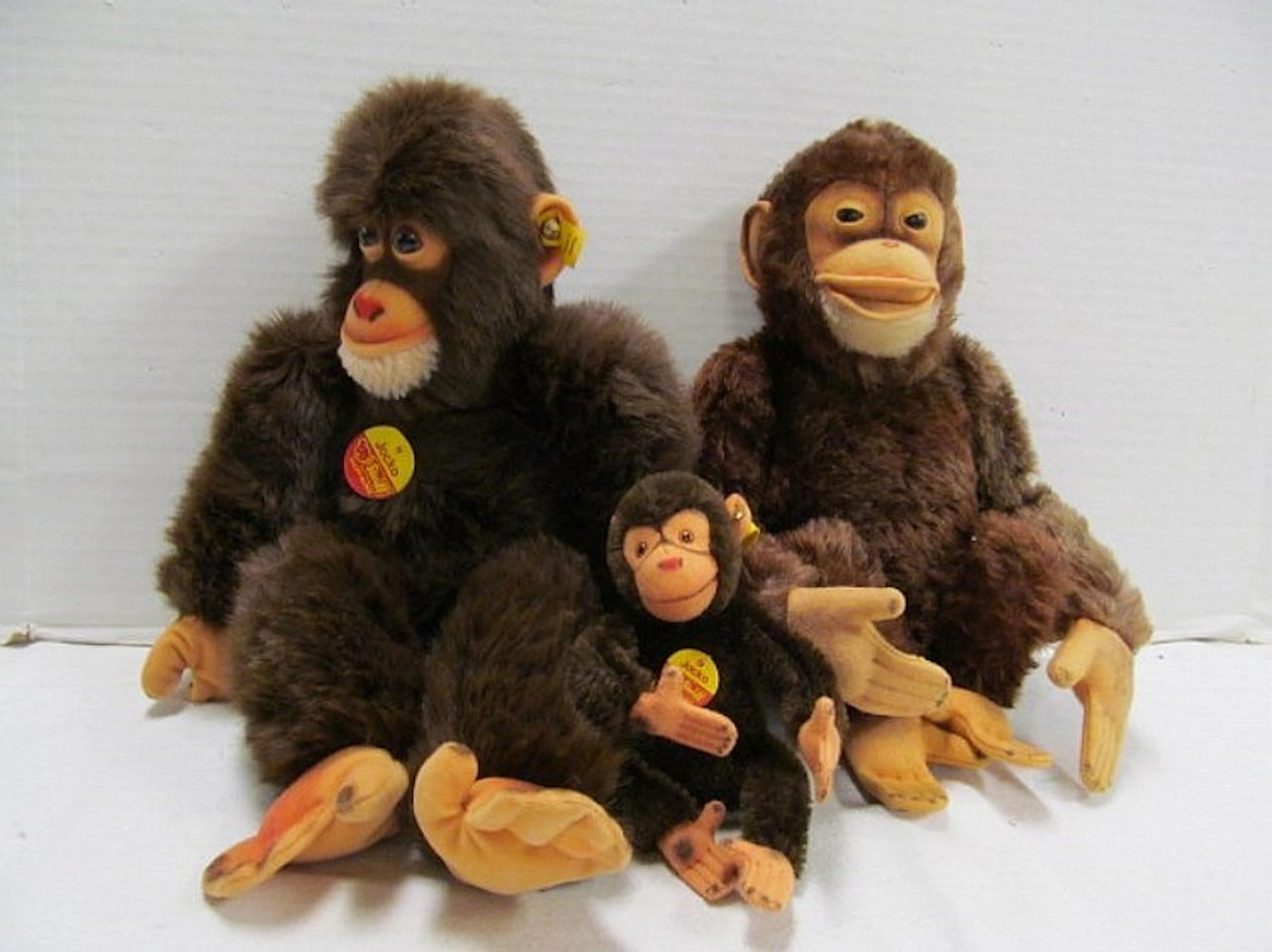 3 Piece Steiff Lot ~ Steiff Jocko Chimpanzee (Schimpanse)...