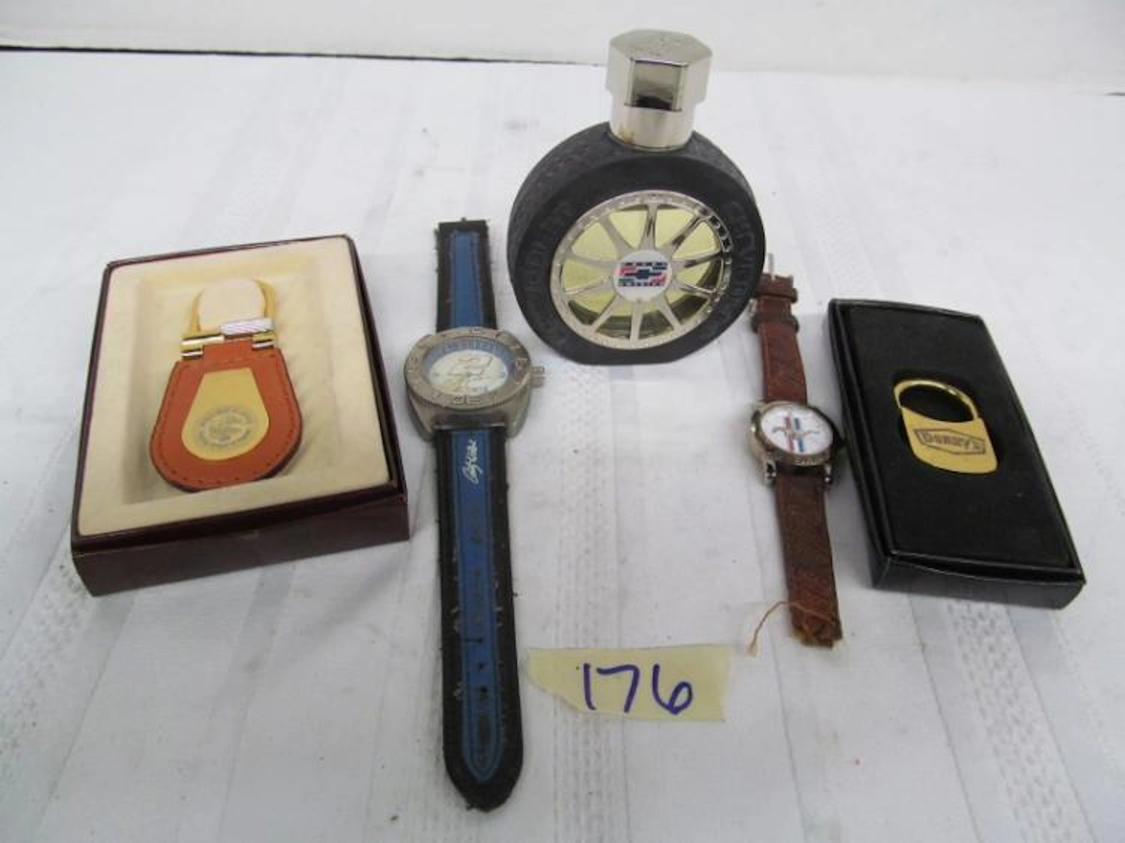 (176) 5 Piece Lot ~ Mustang Watch ~ Chevrolet Cologne ~...