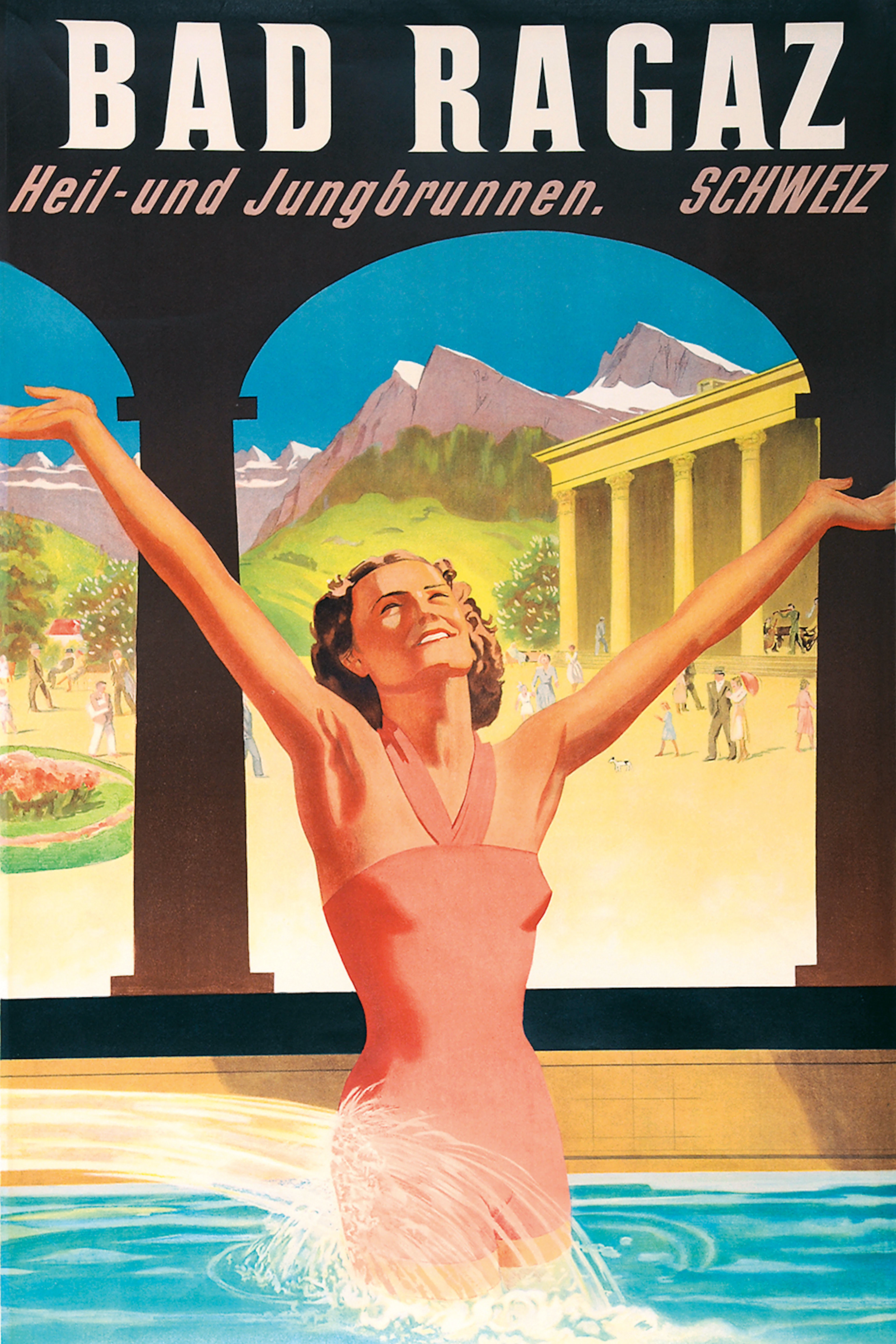 Bad Ragaz, Heil- und Jungbrunnen, 1936 Hugo Laubi, 1888-1959 (CH)