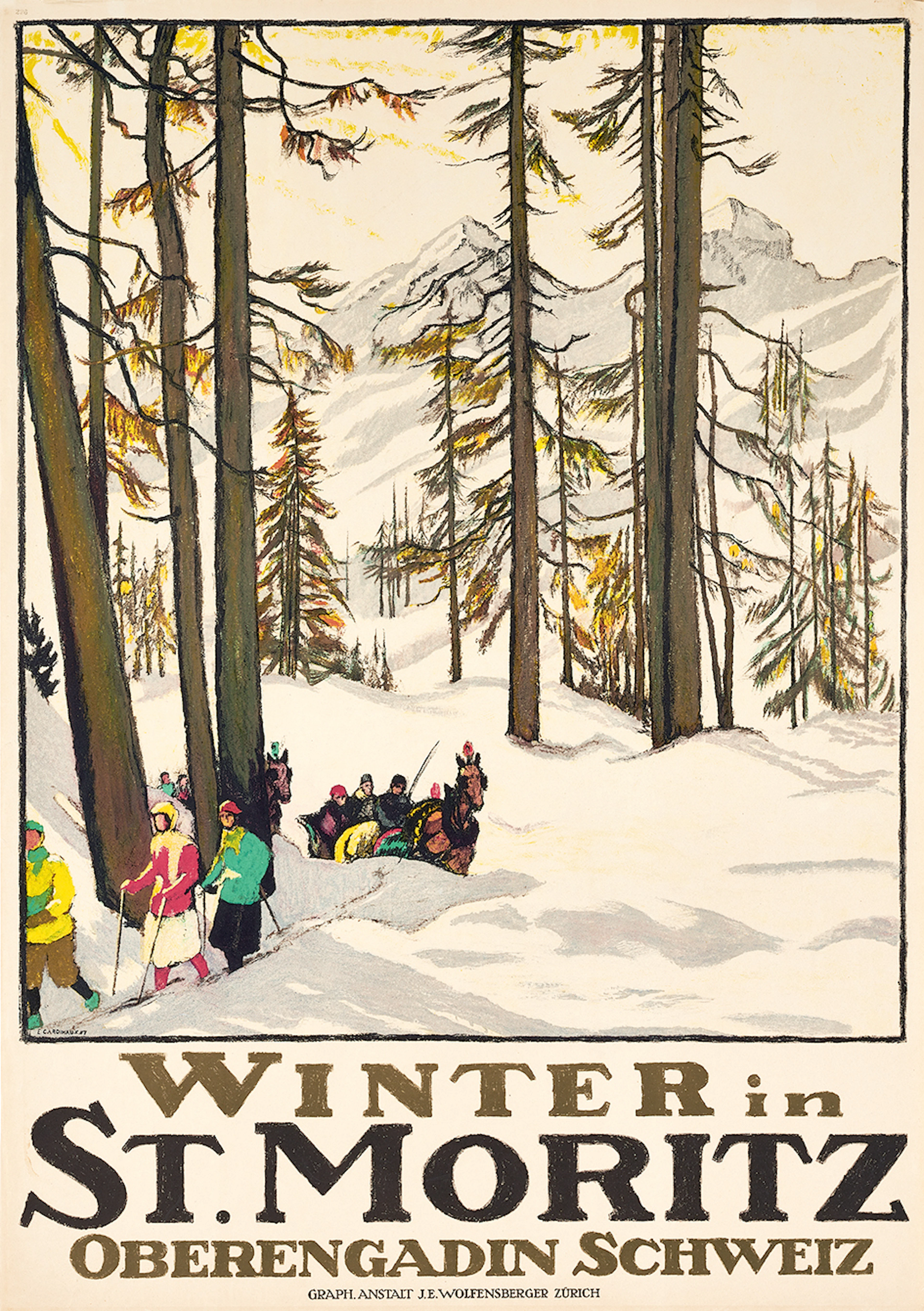 Poster. Winter in St. Moritz Emil Cardinaux, 1877-1936 (CH)