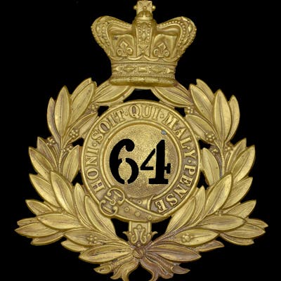 64th (2nd Staffordshire) Regiment of Foot Other Ranks Shako Plate