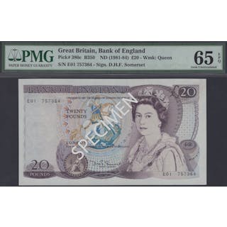 Bank of England, , David H. F. Somerset, , £20, March 1981, serial