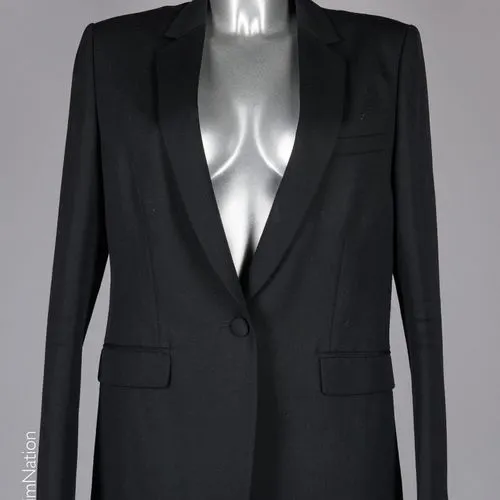 Veste En Crêpe De Laine Noire Louis Féraud - Taille 48 - Occasion Très Bon état