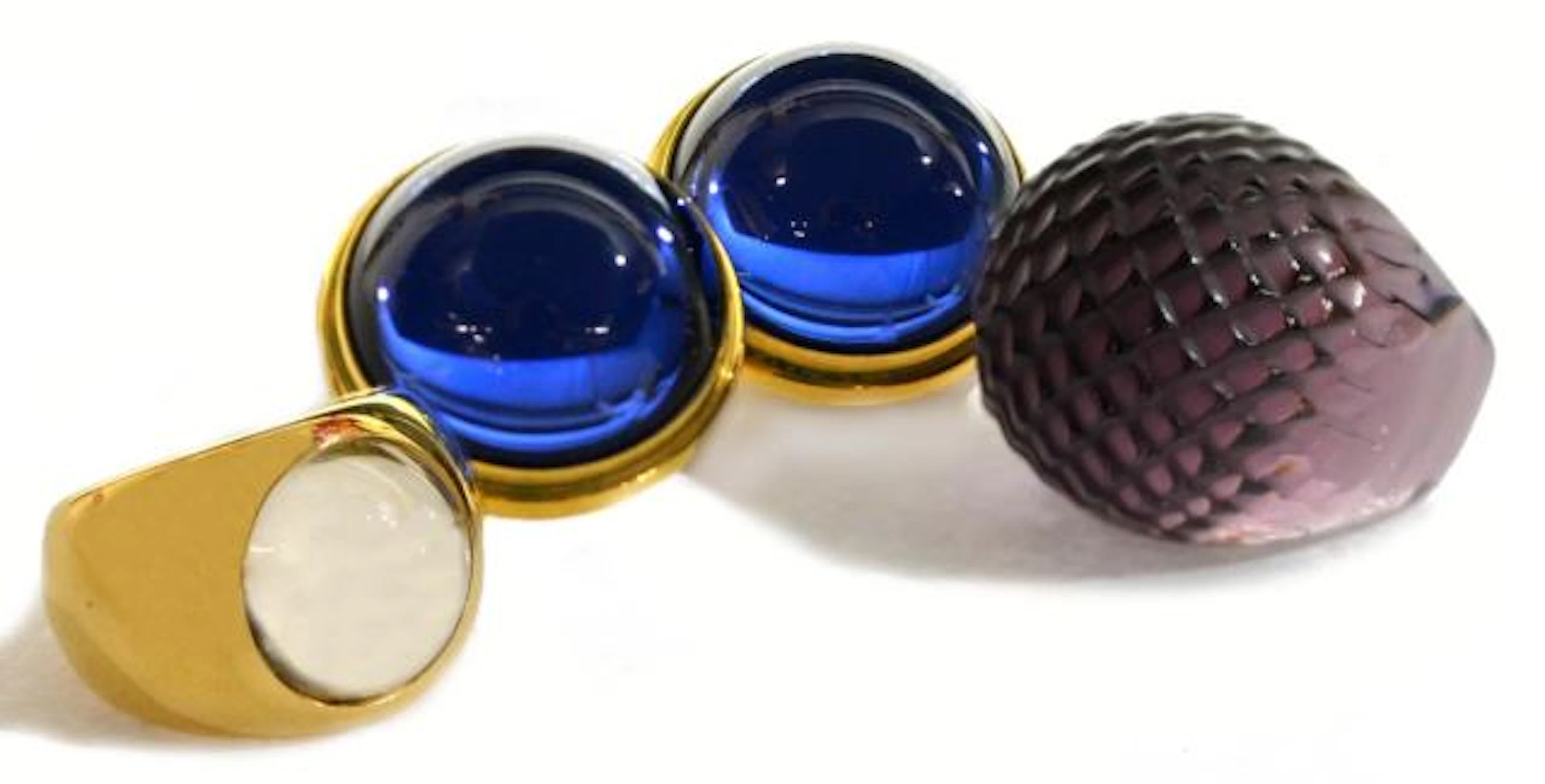 COLLECTION OF LALIQUE ART GLASS RINGS & EARRINGS