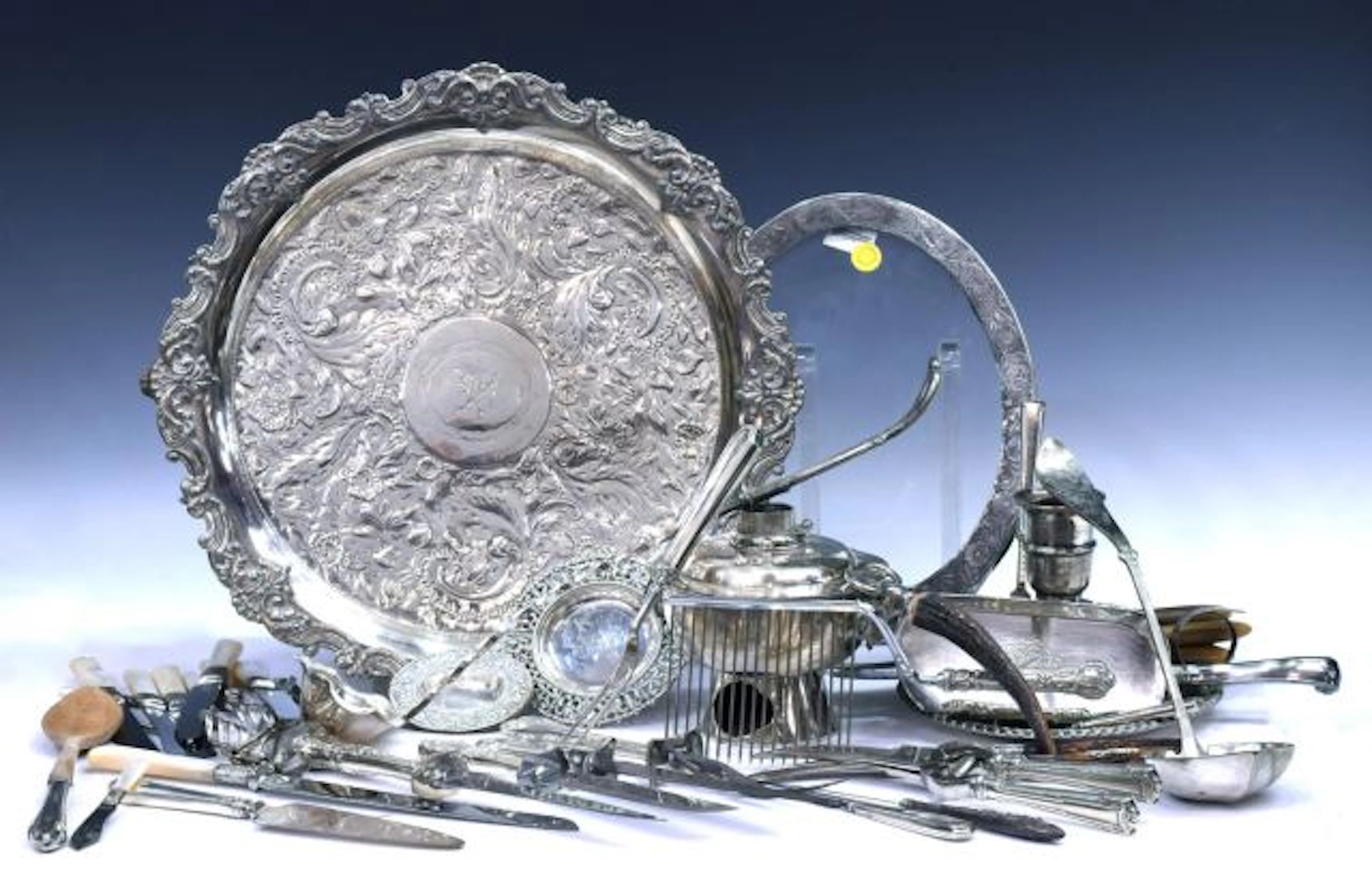 LARGE GROUP STERLING & SILVERPLATE SERVICEWARE