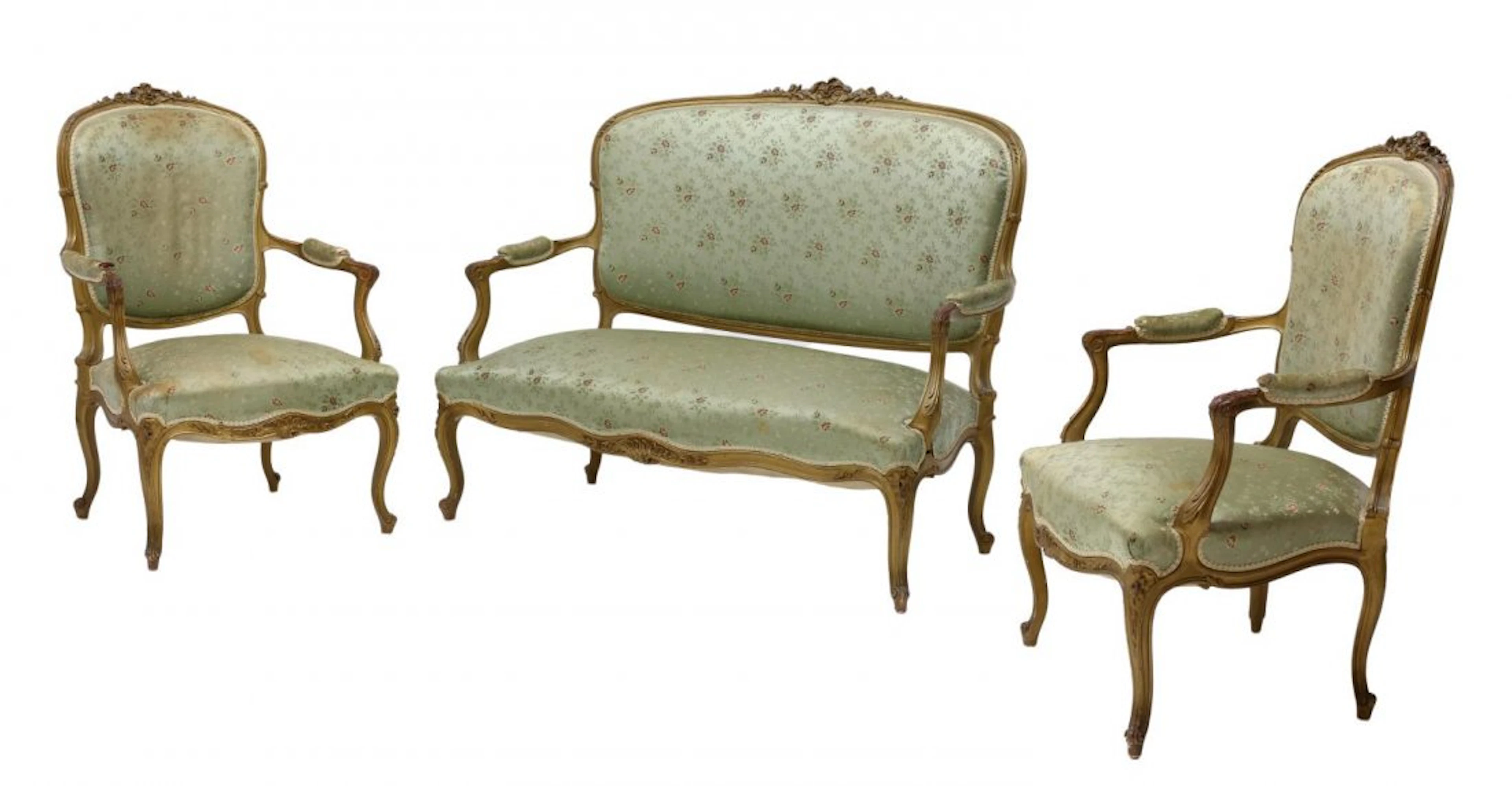 (3) FRENCH LOUIS XV STYLE SALON SUITE