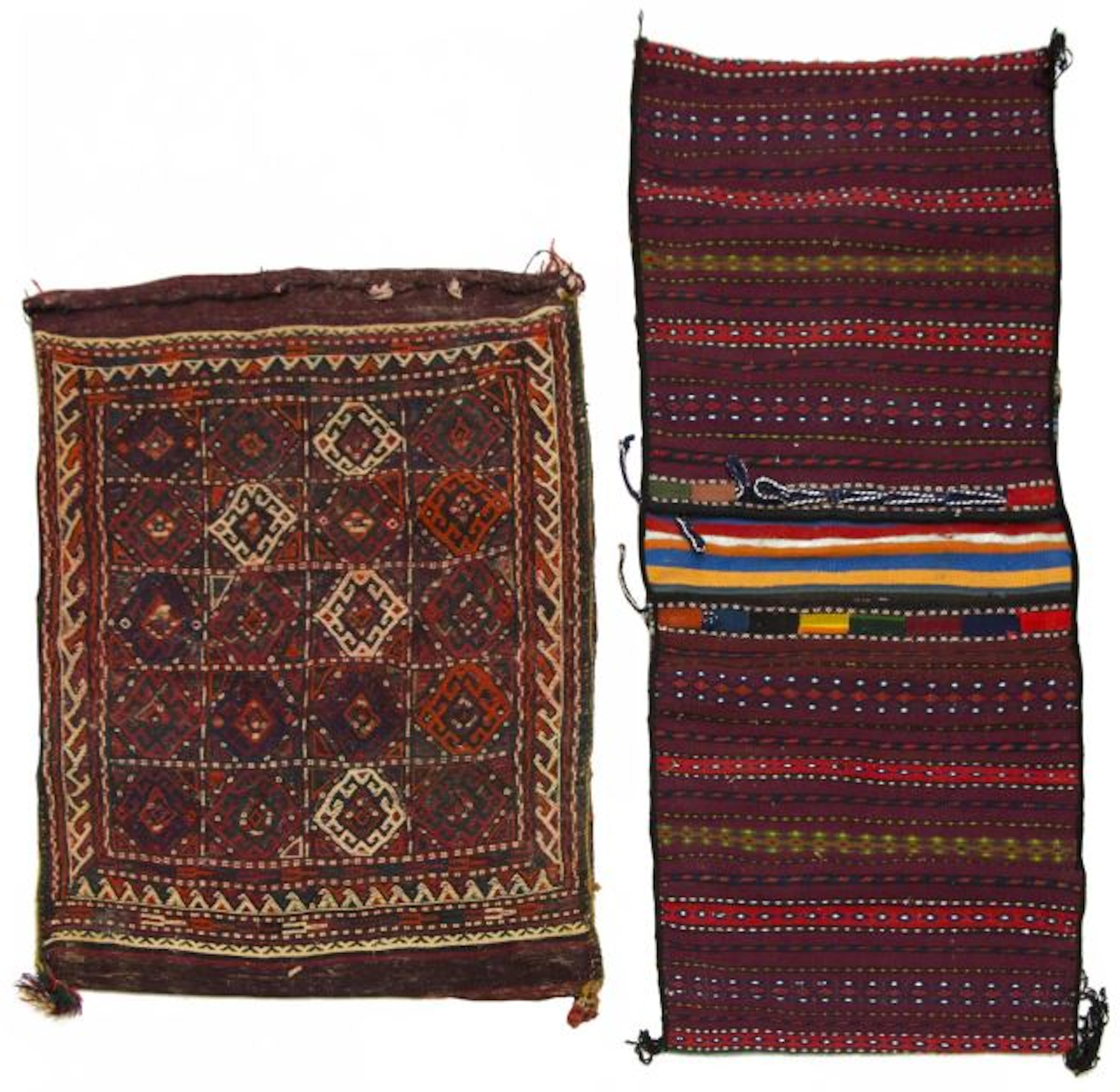 WOVEN AFGHAN SADDLE BAGS, ONE SOUMAK