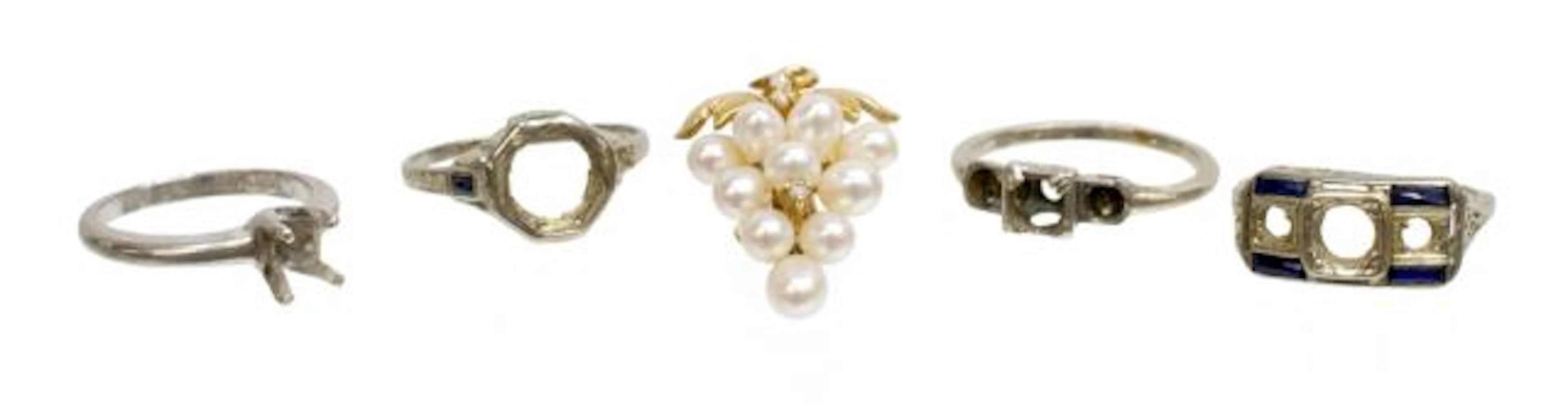 (5) GROUP OF SCRAP 14KT, 18KT GOLD & PLATINUM